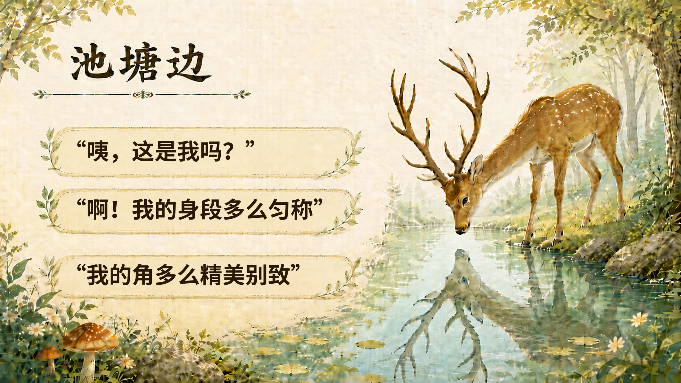 部编版小学语文三年级下册《鹿角和鹿腿》PPT课件｜寓言故事思辨教学模板 - 预览图9