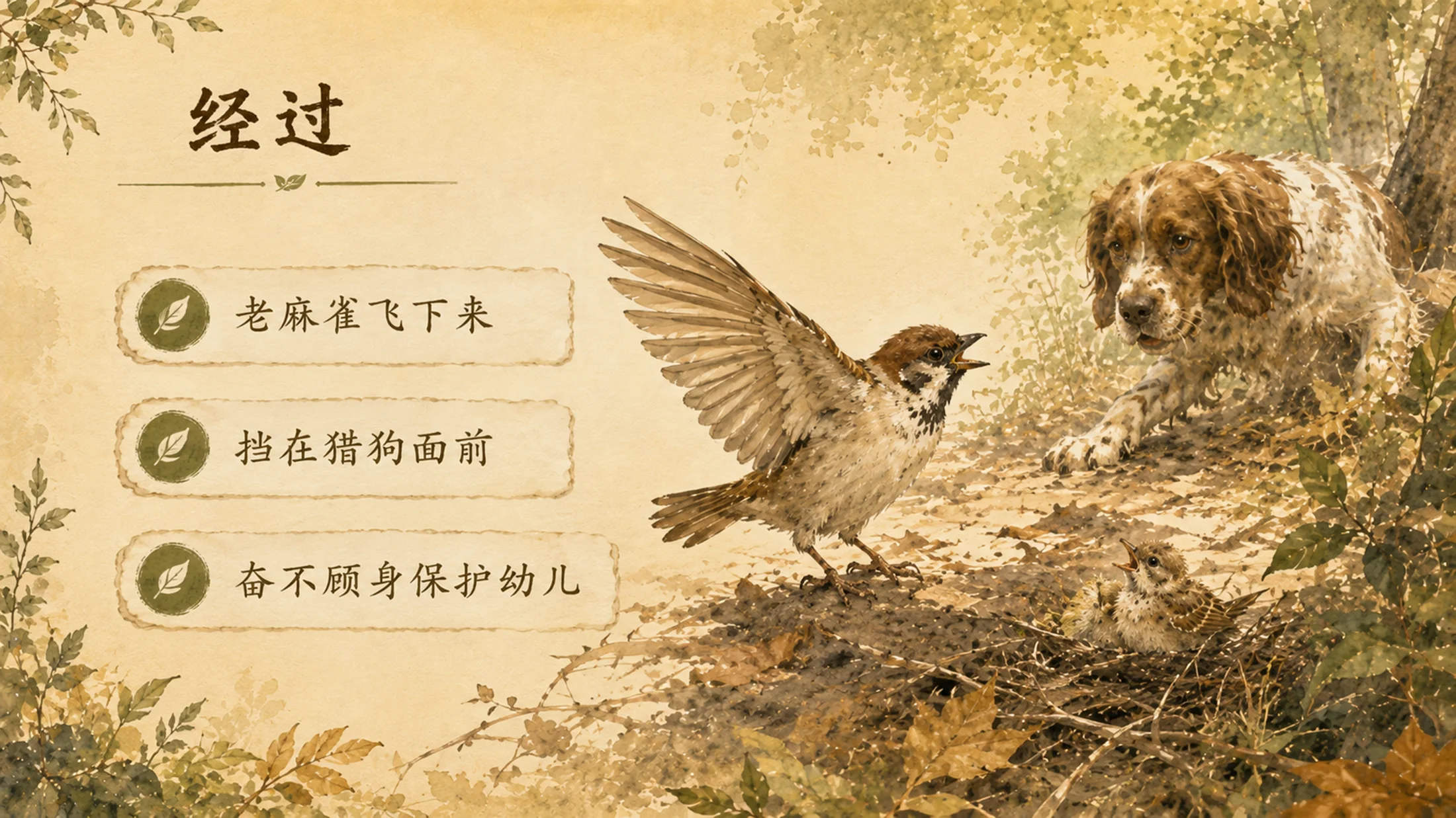 部编版小学语文四年级上册《麻雀》PPT课件｜动物故事母爱主题公开课模板 - 预览图11