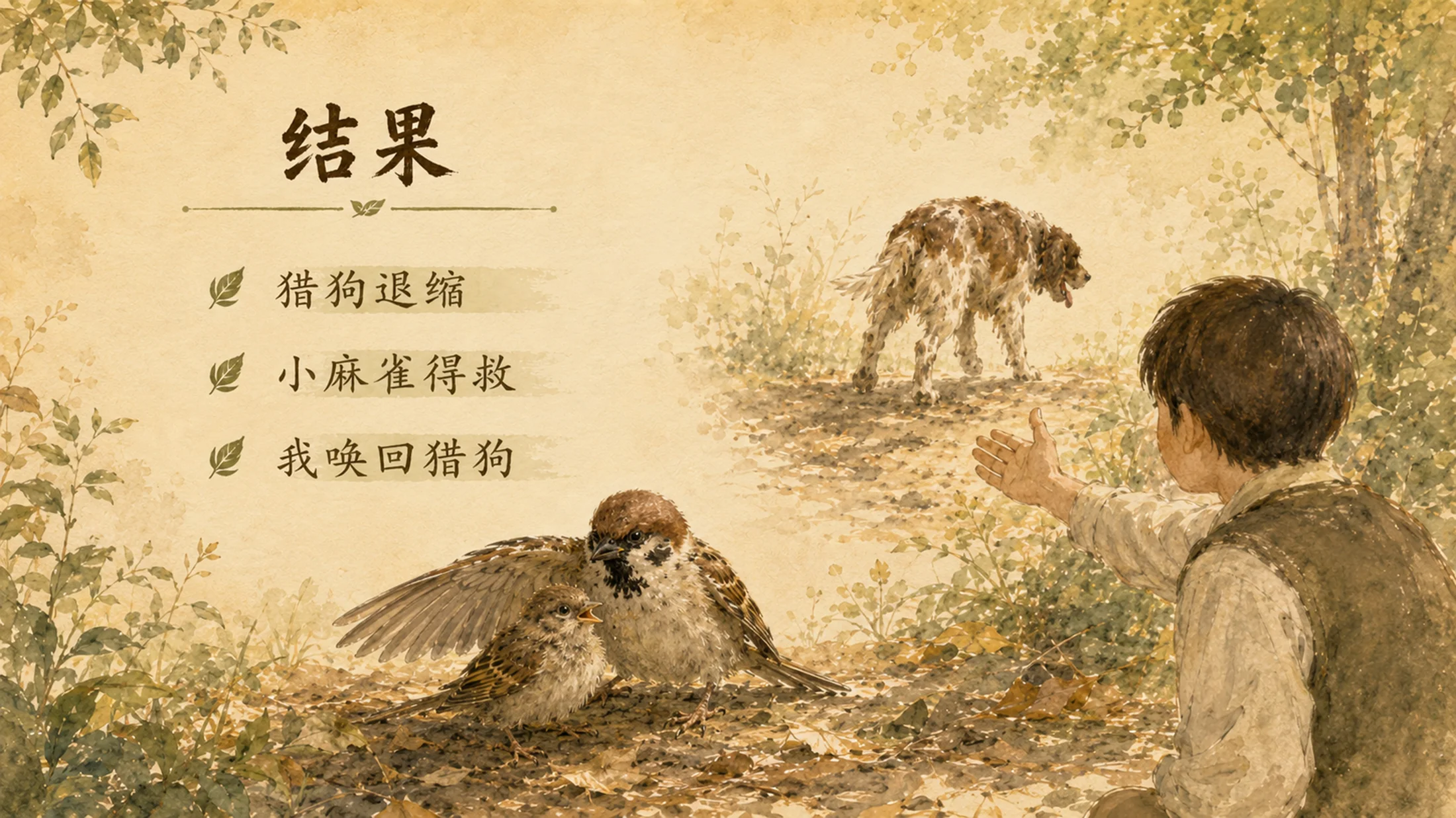 部编版小学语文四年级上册《麻雀》PPT课件｜动物故事母爱主题公开课模板 - 预览图12