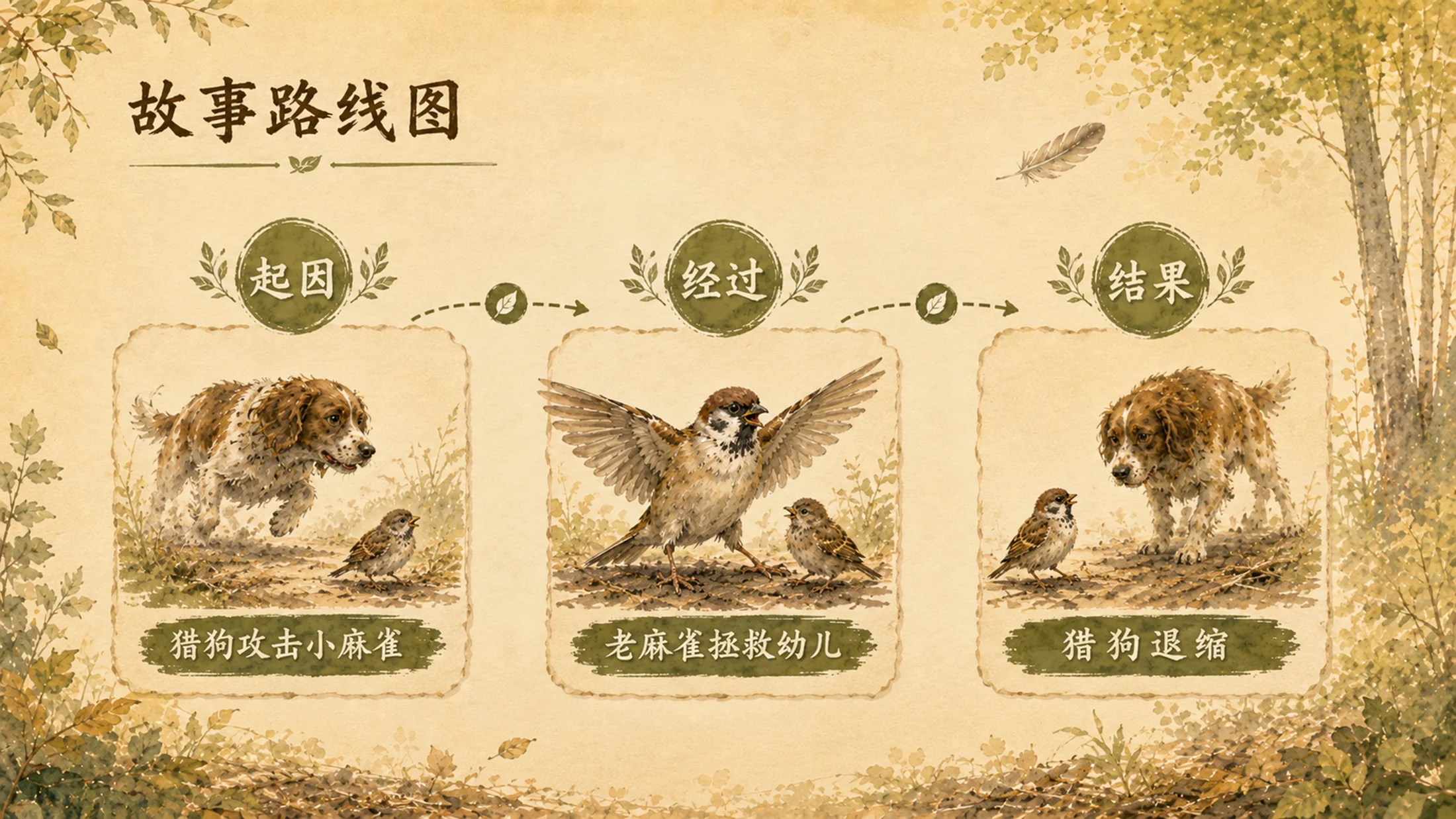 部编版小学语文四年级上册《麻雀》PPT课件｜动物故事母爱主题公开课模板 - 预览图13