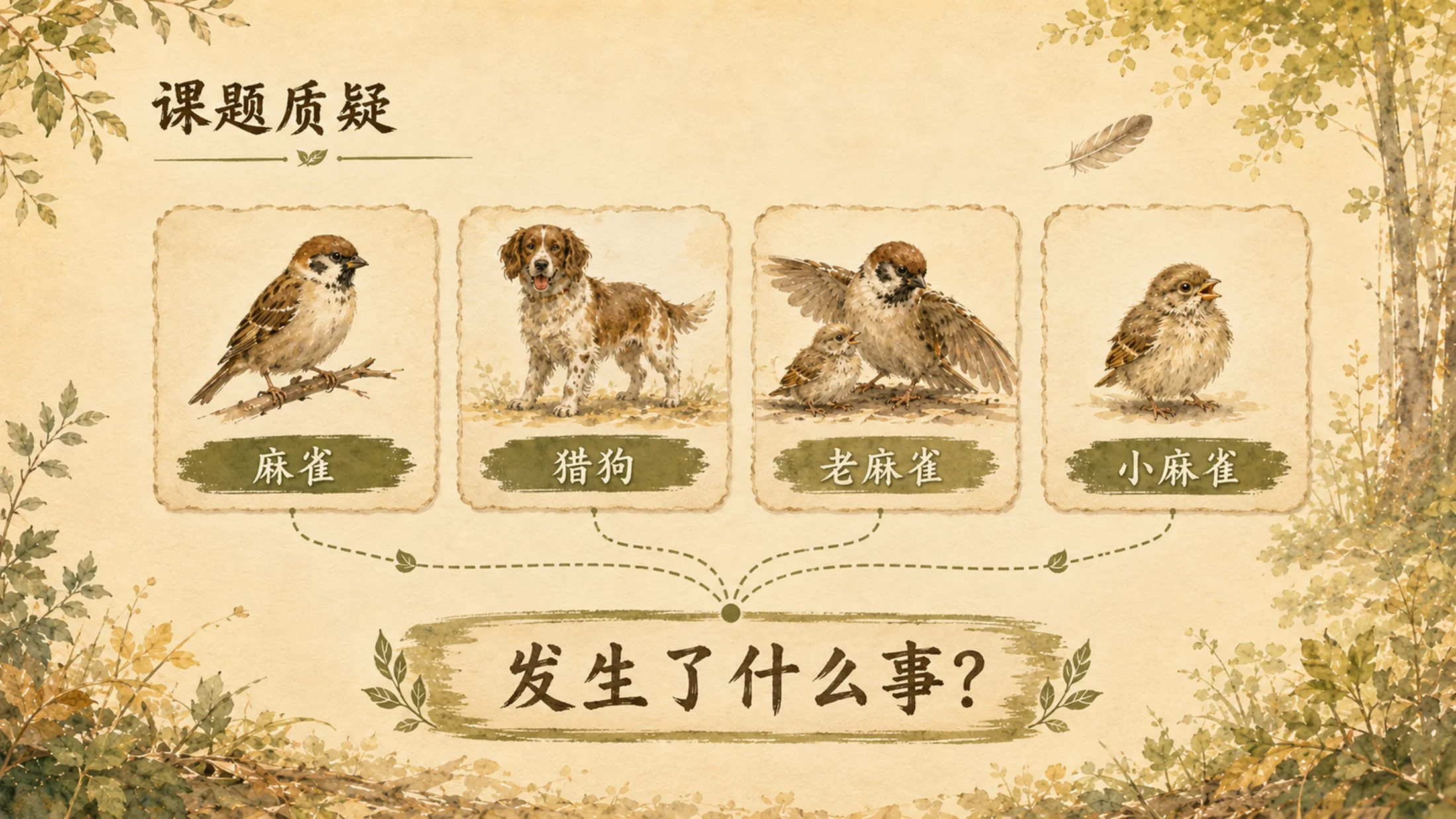 部编版小学语文四年级上册《麻雀》PPT课件｜动物故事母爱主题公开课模板 - 预览图4