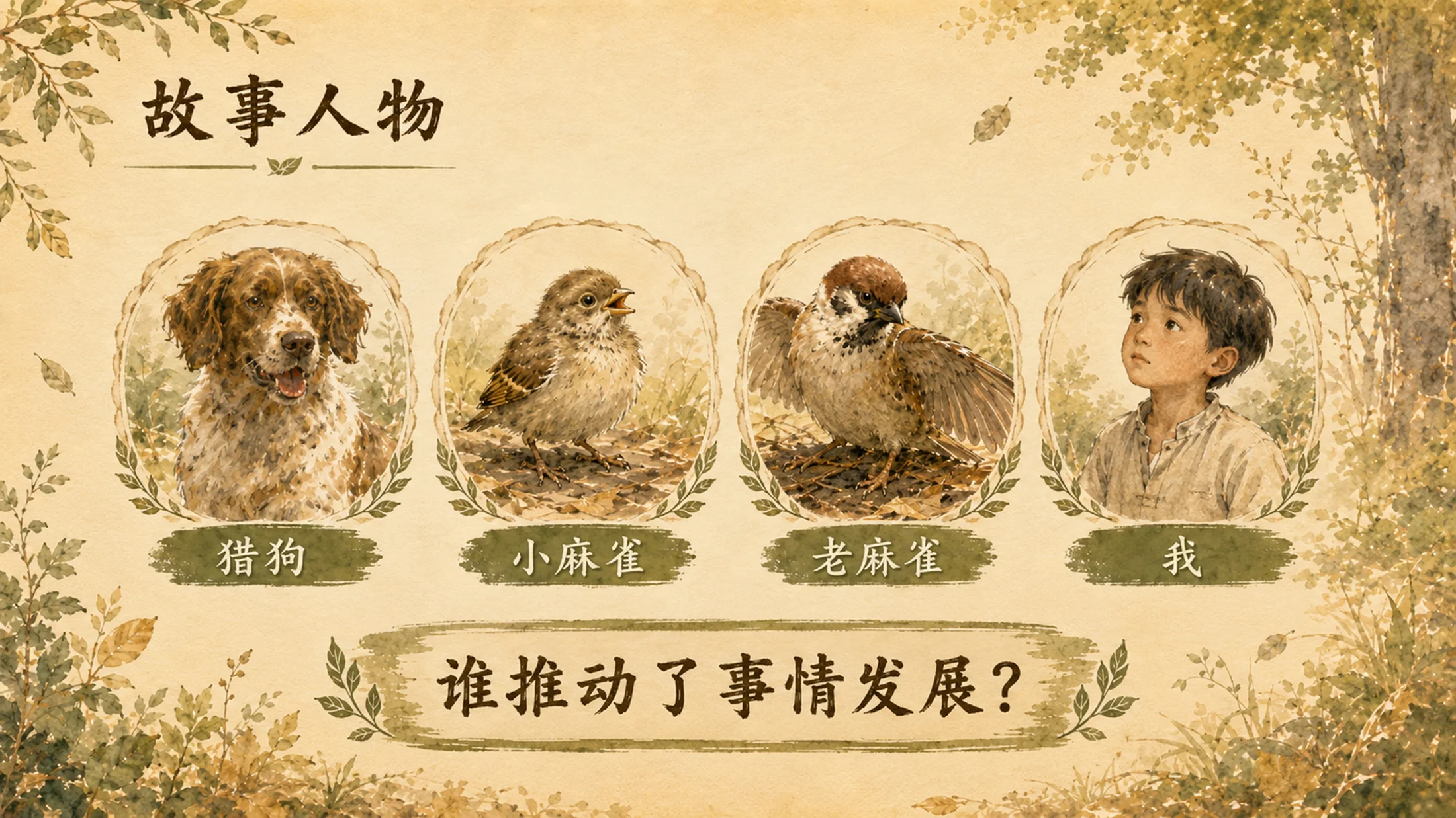 部编版小学语文四年级上册《麻雀》PPT课件｜动物故事母爱主题公开课模板 - 预览图8