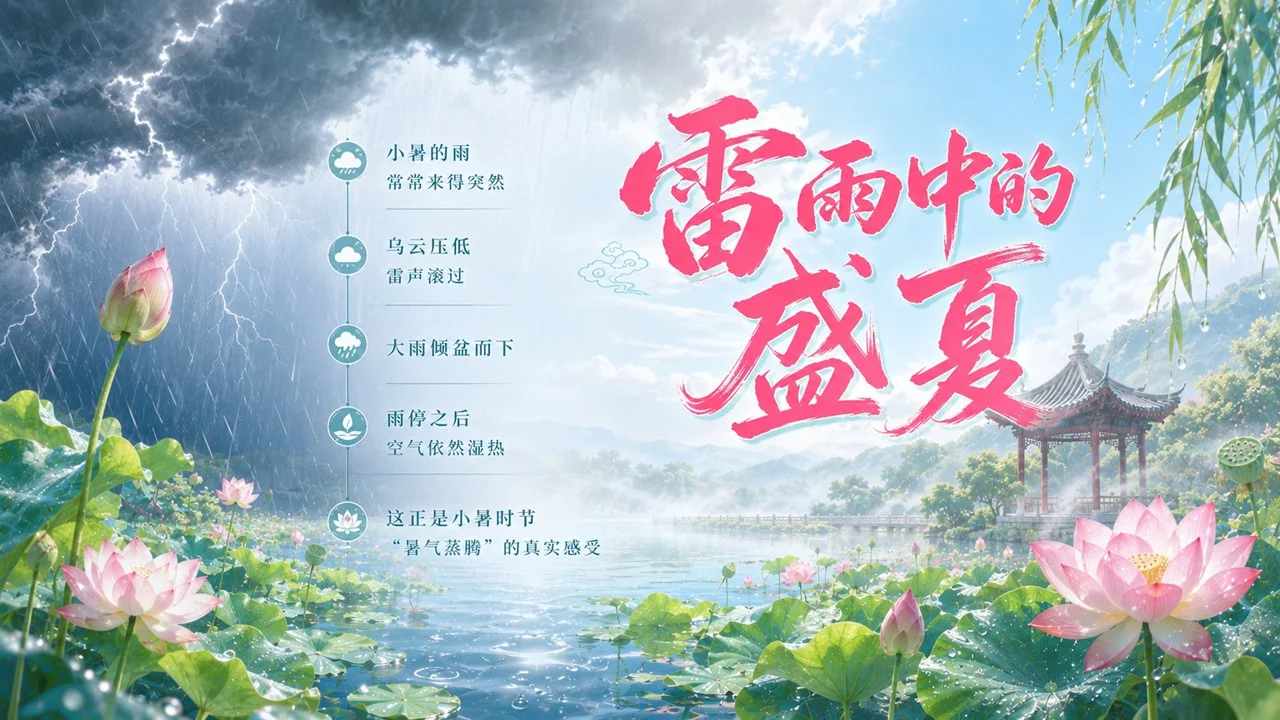 《小暑：热风初起，盛夏登场》二十四节气传统文化科普PPT课件 - 预览图11