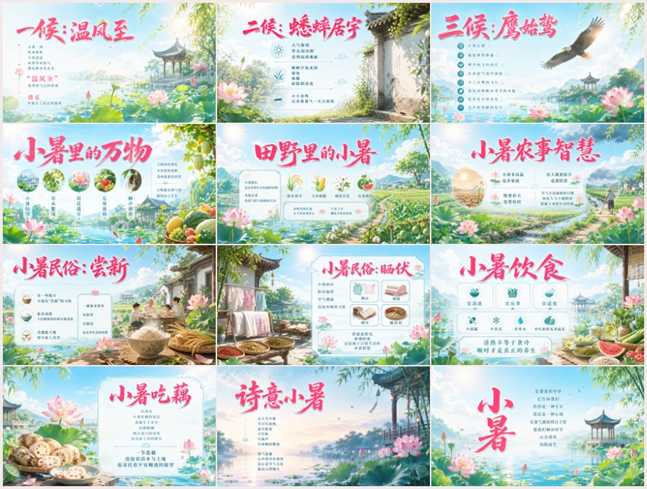 《小暑：热风初起，盛夏登场》二十四节气传统文化科普PPT课件 - 预览图14