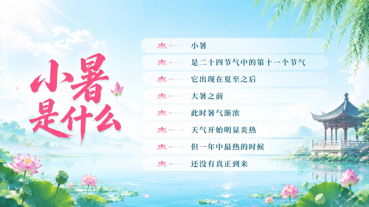 《小暑：热风初起，盛夏登场》二十四节气传统文化科普PPT课件 - 预览图4