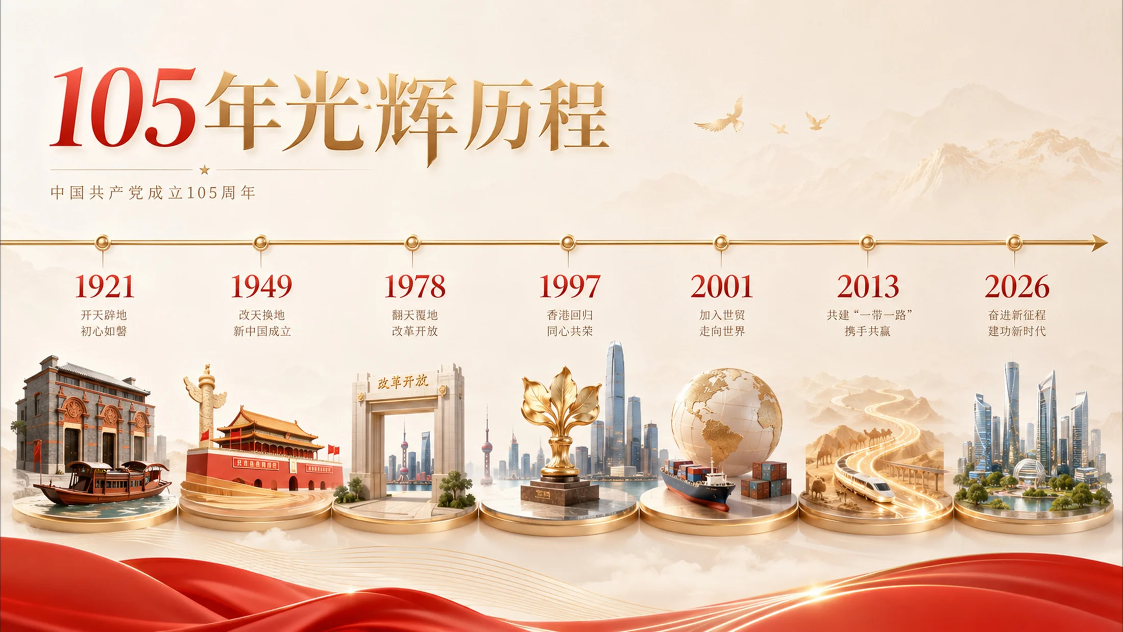 庆祝“七一”党建105周年PPT灵感库208张 - 预览图8