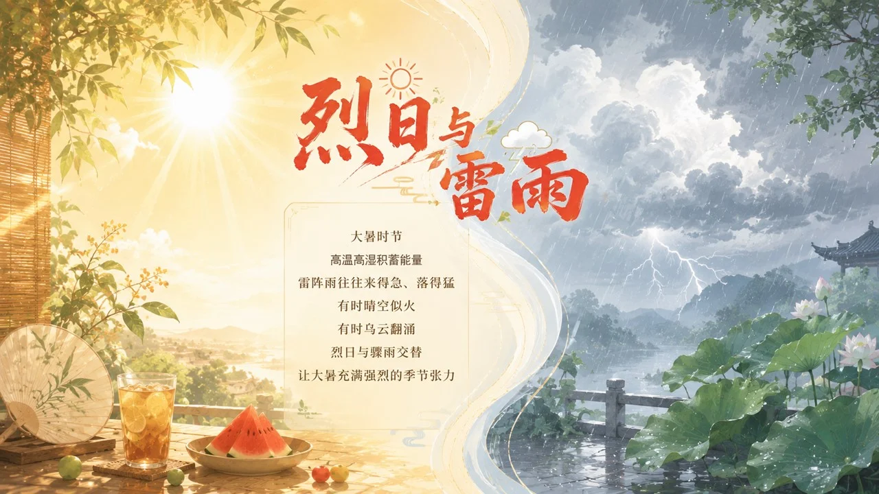 《大暑：炎蒸至极，万物向荣》二十四节气传统文化科普PPT课件 - 预览图7
