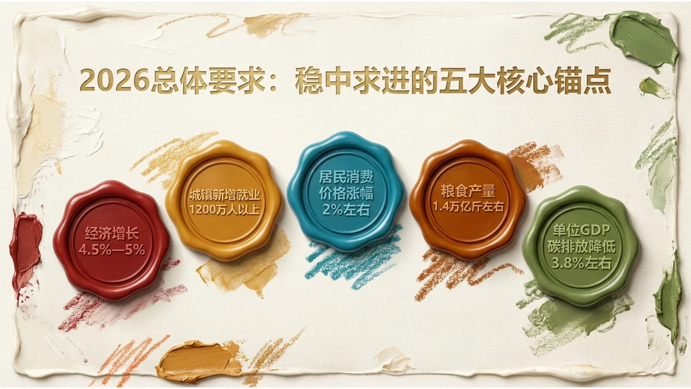 彩色油漆蜡画风格政府工作报告PPT - 预览图4