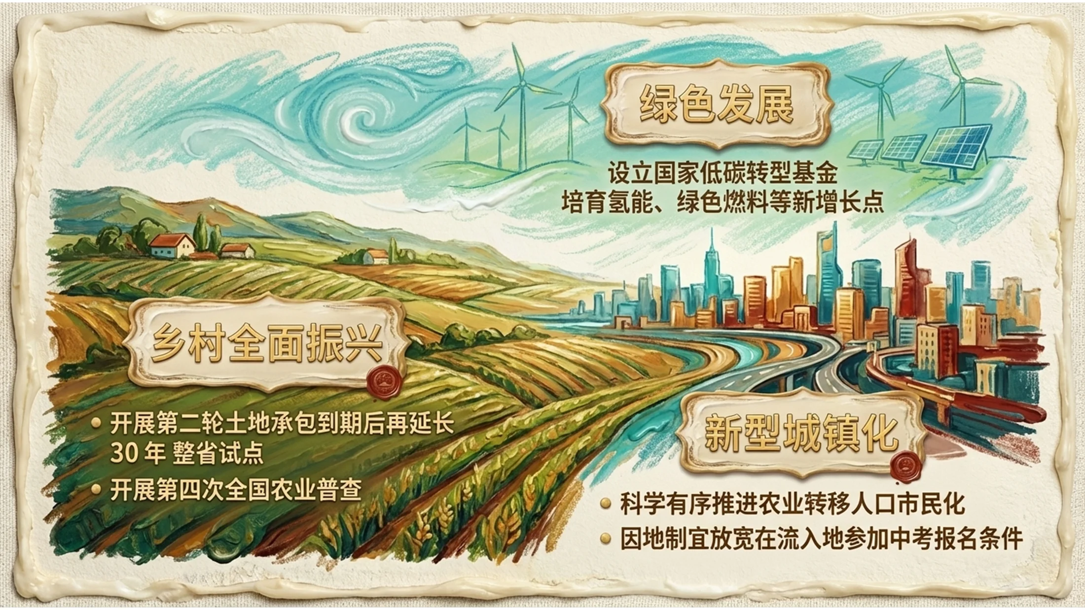 彩色油漆蜡画风格政府工作报告PPT - 预览图9