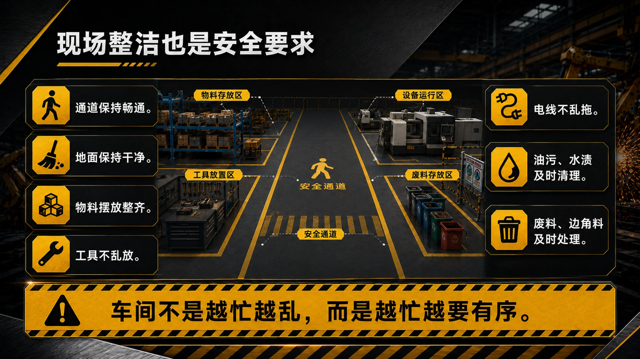 工厂车间安全生产培训PPT课件｜车间员工安全教育｜生产现场规范操作模板 - 预览图13