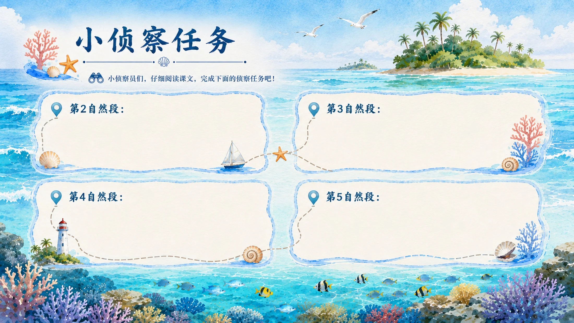 部编版小学语文三年级上册《富饶的西沙群岛》PPT课件｜海岛风光自然美育公开课模板 - 预览图11