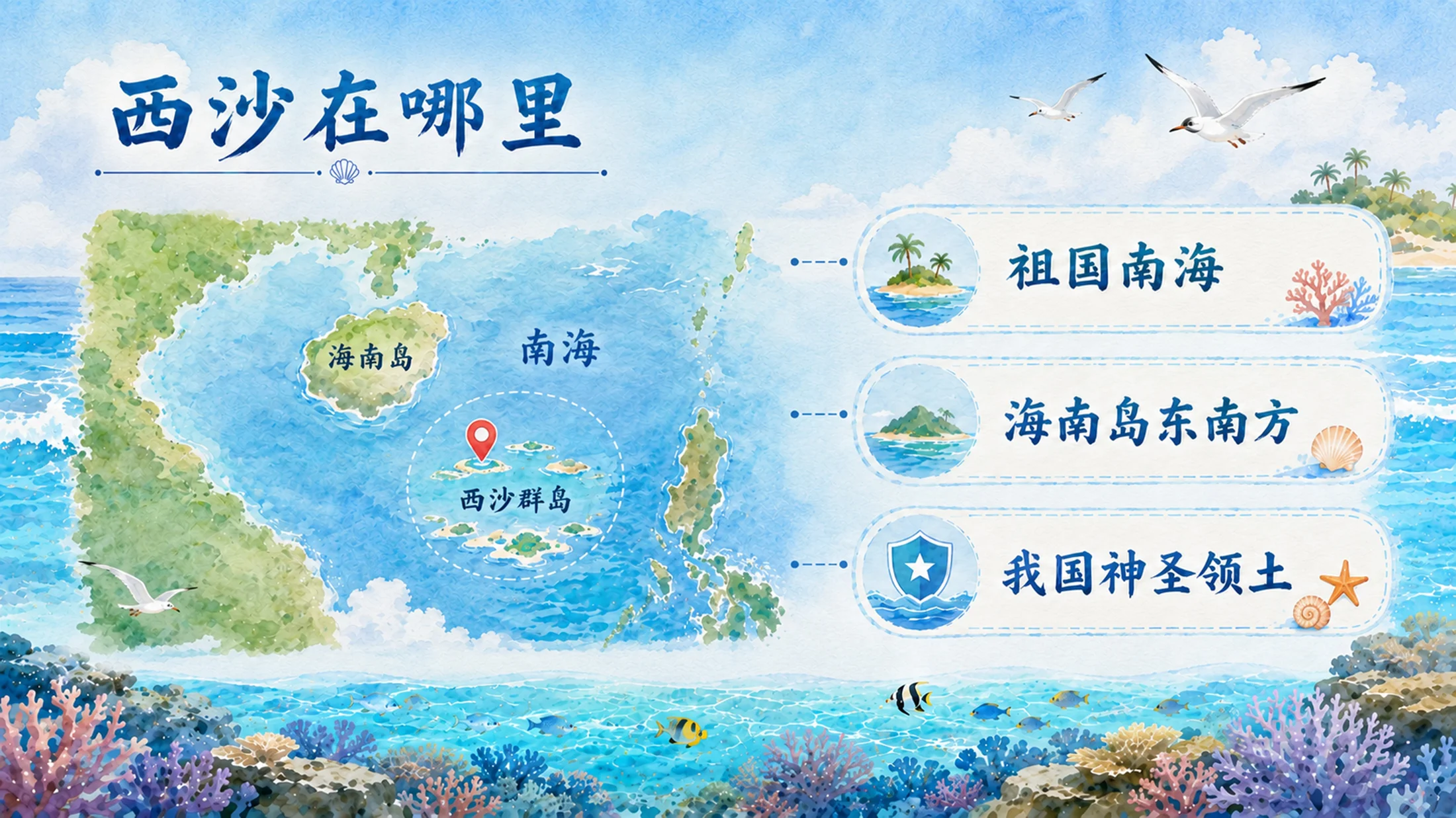 部编版小学语文三年级上册《富饶的西沙群岛》PPT课件｜海岛风光自然美育公开课模板 - 预览图5