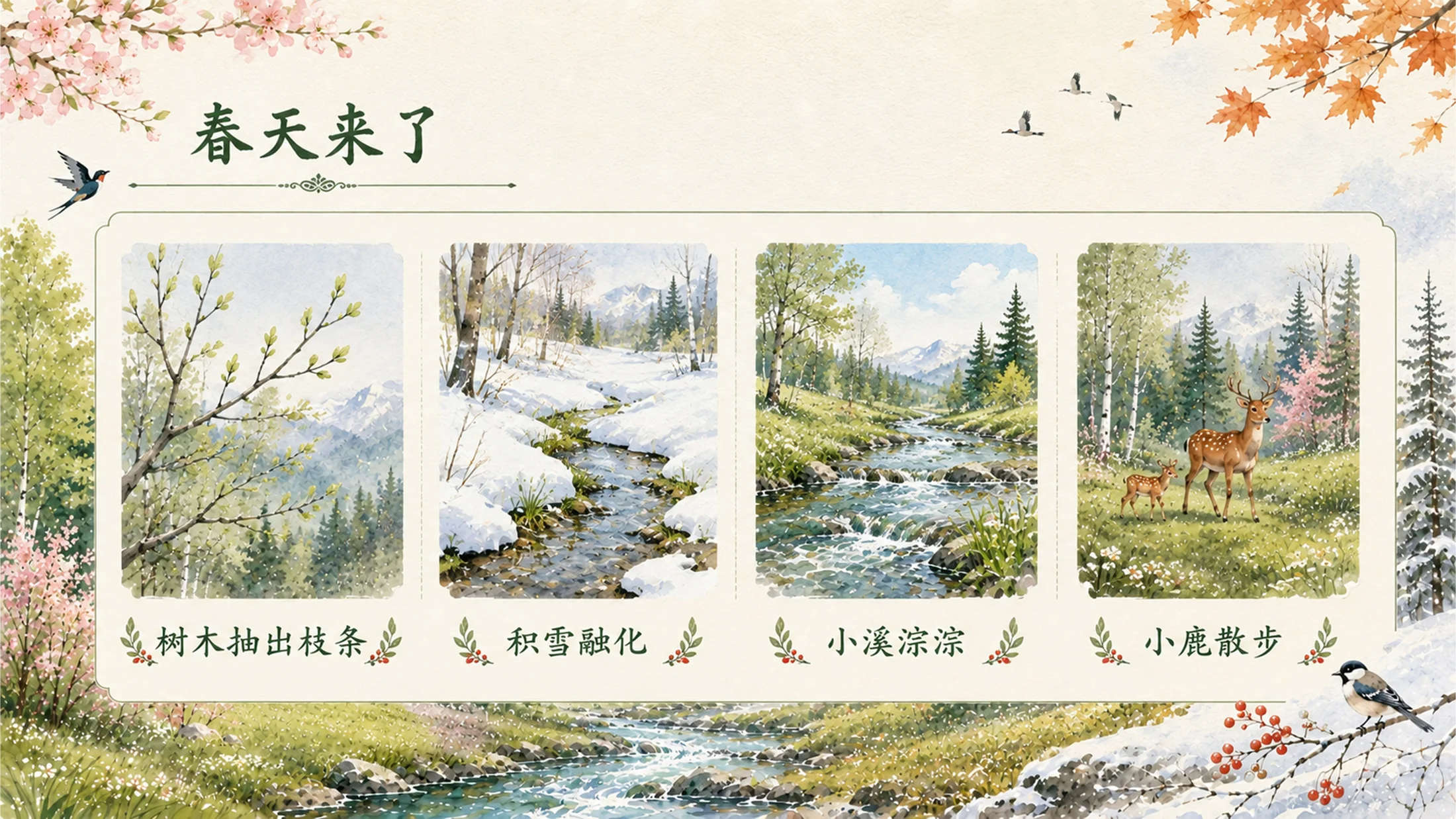 部编版小学语文三年级上册《美丽的小兴安岭》PPT课件｜四季森林自然风光公开课模板 - 预览图13