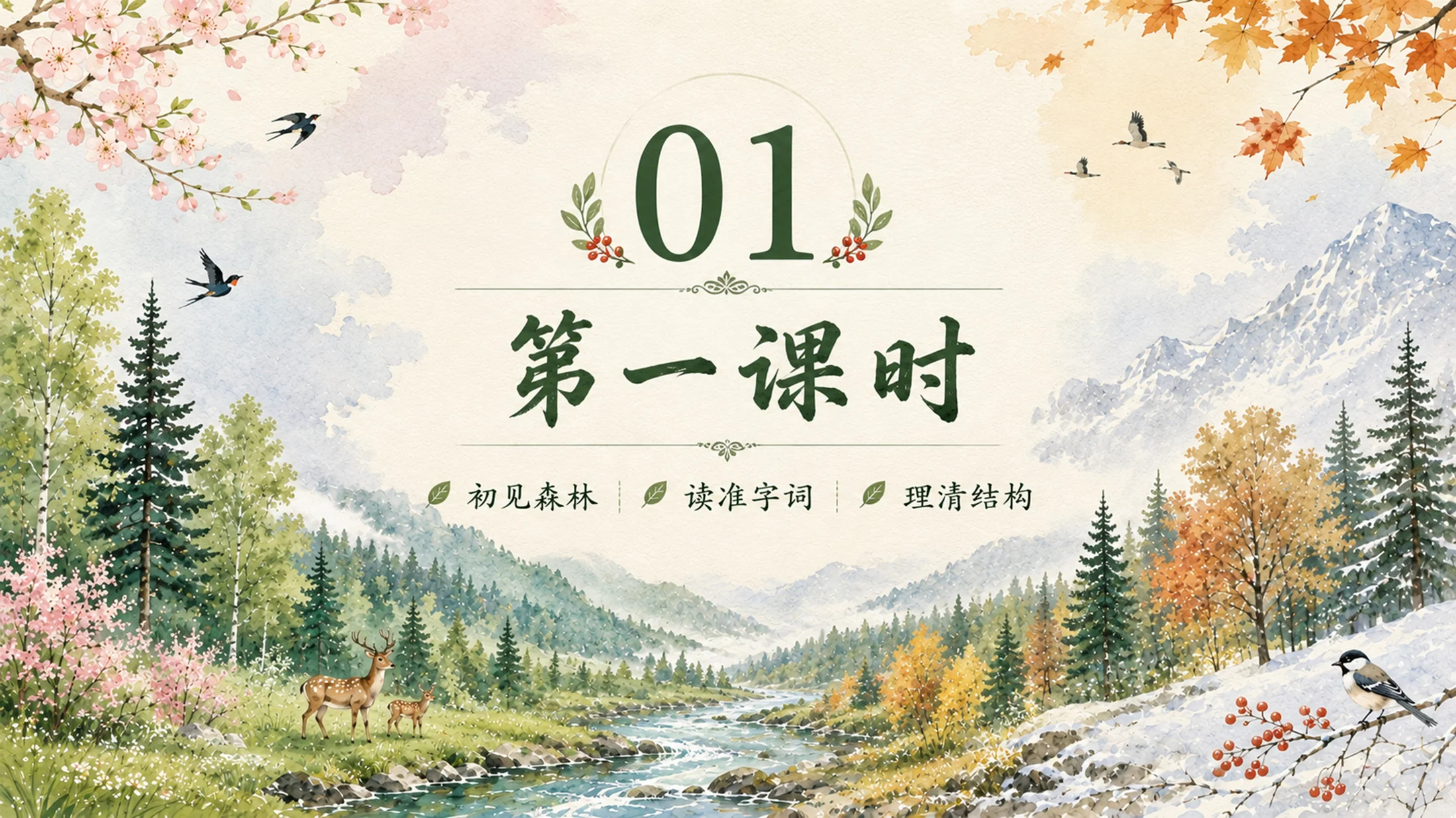 部编版小学语文三年级上册《美丽的小兴安岭》PPT课件｜四季森林自然风光公开课模板 - 预览图3