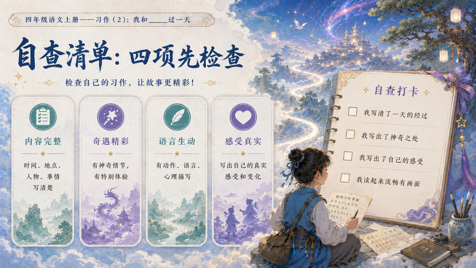 小学六年制统编教材系列课件——四年级语文上册：我和_____过一天（2） - 预览图11