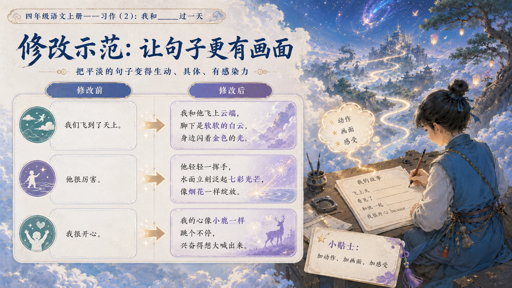 小学六年制统编教材系列课件——四年级语文上册：我和_____过一天（2） - 预览图13