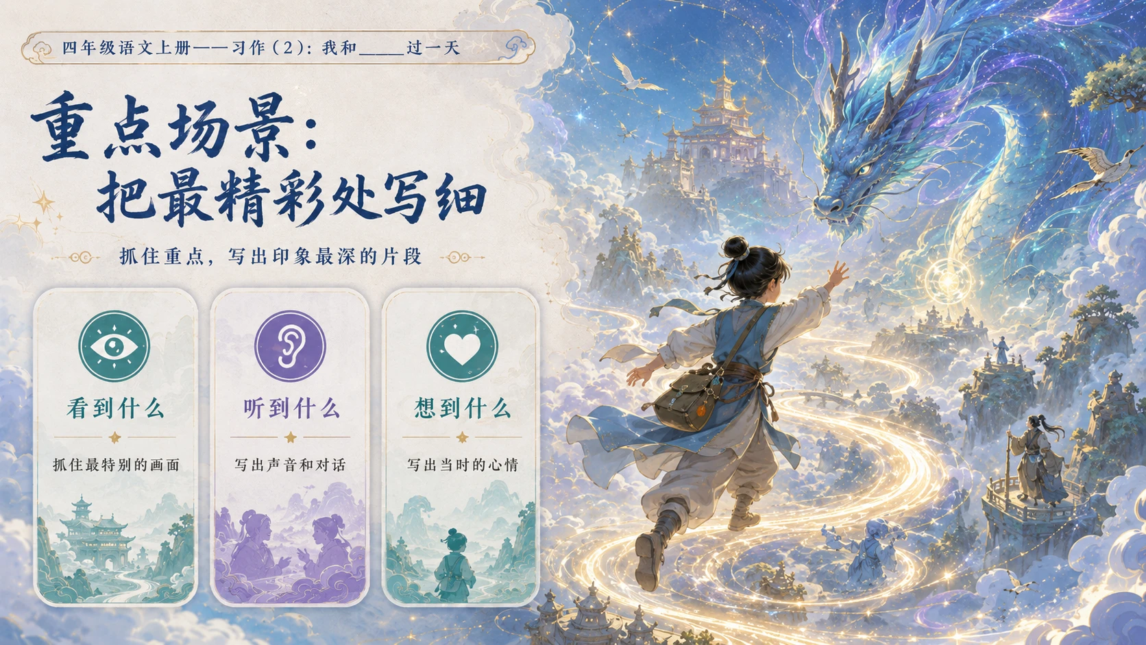 小学六年制统编教材系列课件——四年级语文上册：我和_____过一天（2） - 预览图5
