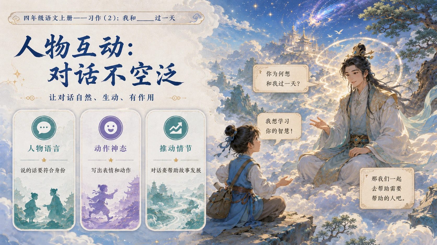 小学六年制统编教材系列课件——四年级语文上册：我和_____过一天（2） - 预览图6