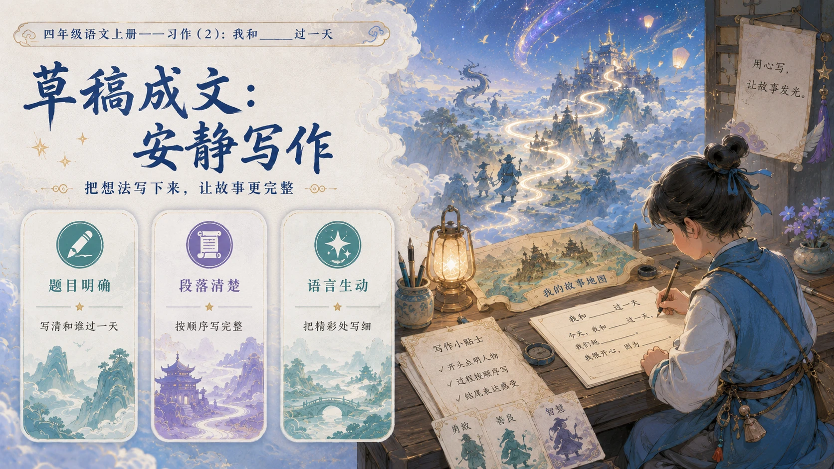 小学六年制统编教材系列课件——四年级语文上册：我和_____过一天（2） - 预览图10