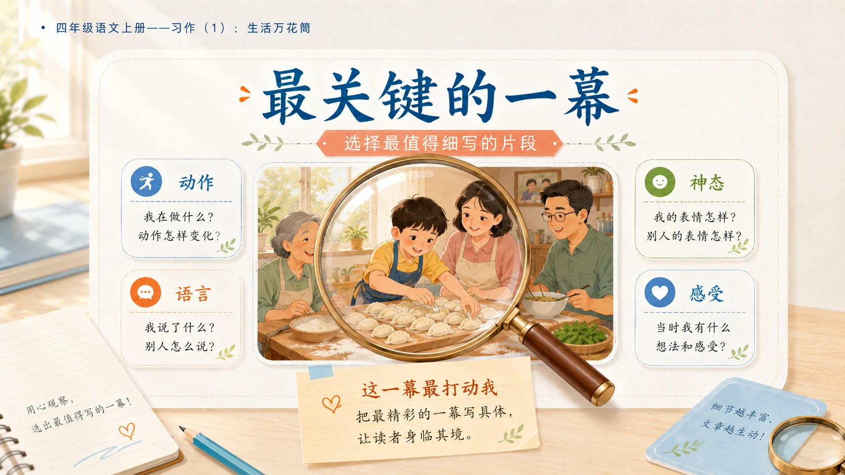 小学六年制统编教材系列课件——四年级语文上册：习作：生活万花筒（1） - 预览图13