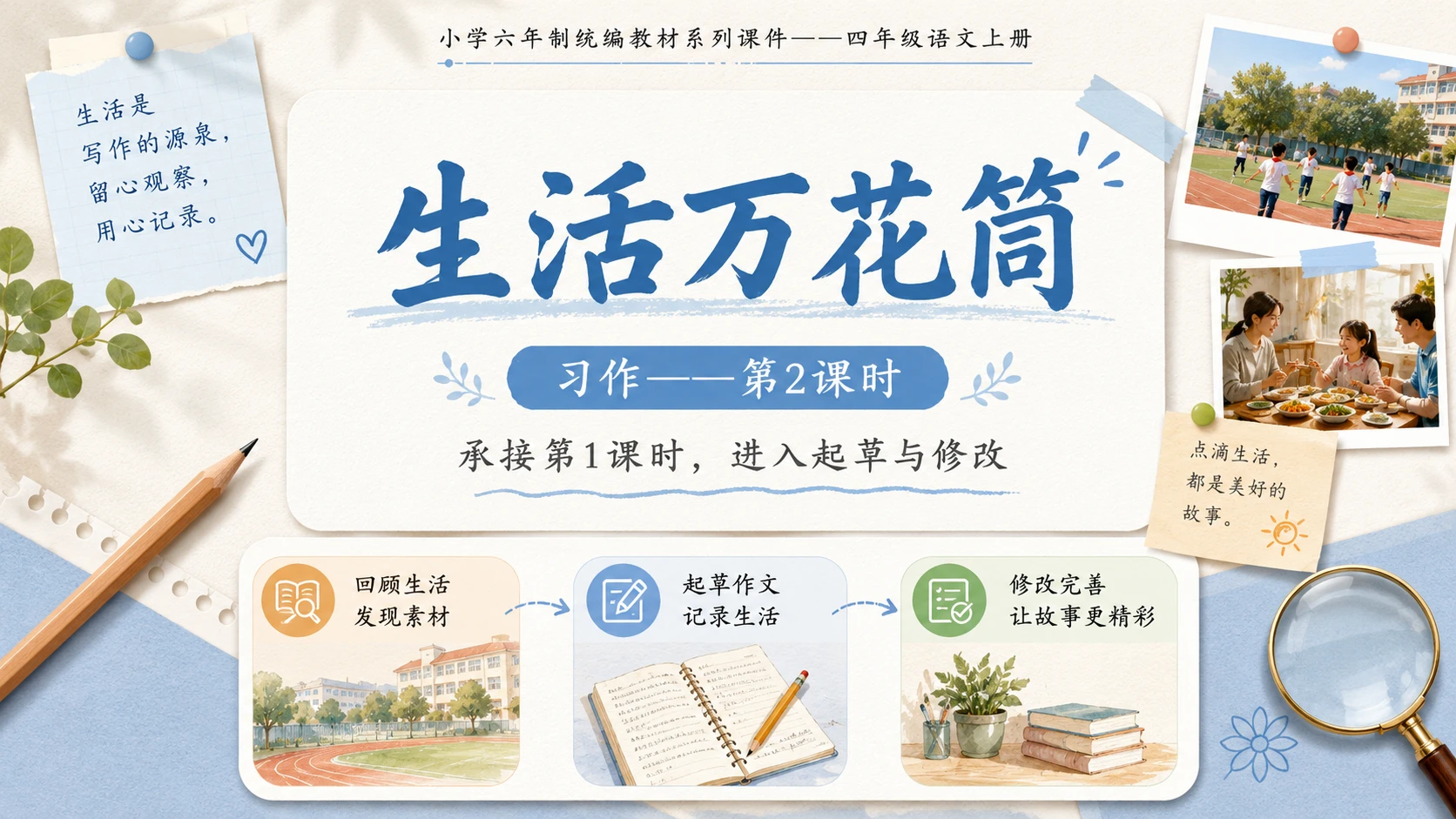 小学六年制统编教材系列课件——四年级语文上册：习作：生活万花筒（2） - 预览图1