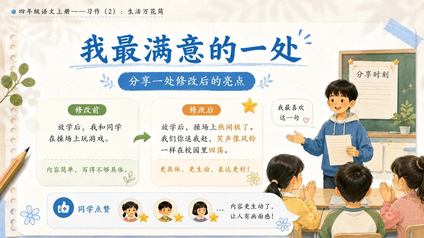 小学六年制统编教材系列课件——四年级语文上册：习作：生活万花筒（2） - 预览图16