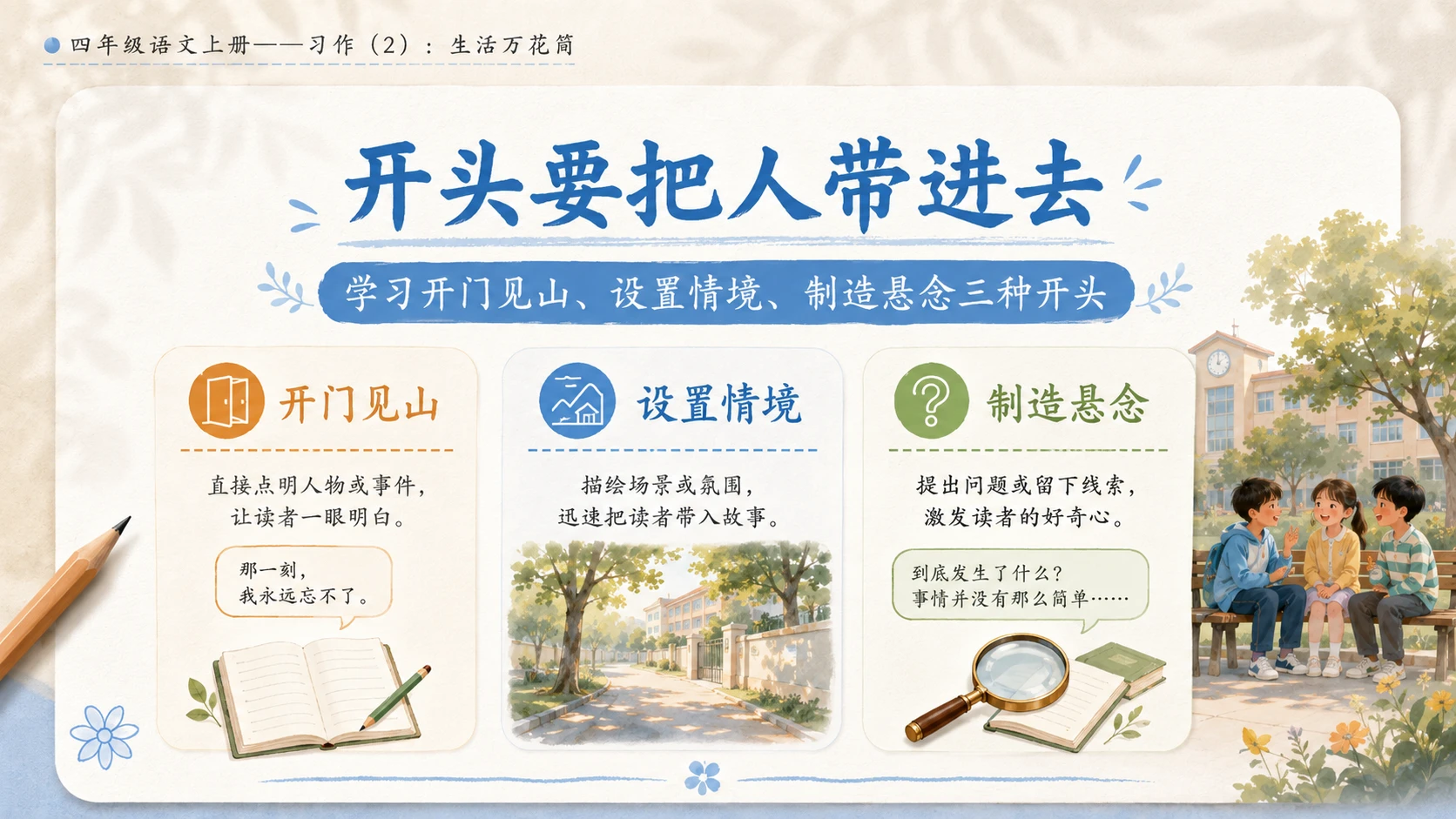 小学六年制统编教材系列课件——四年级语文上册：习作：生活万花筒（2） - 预览图4