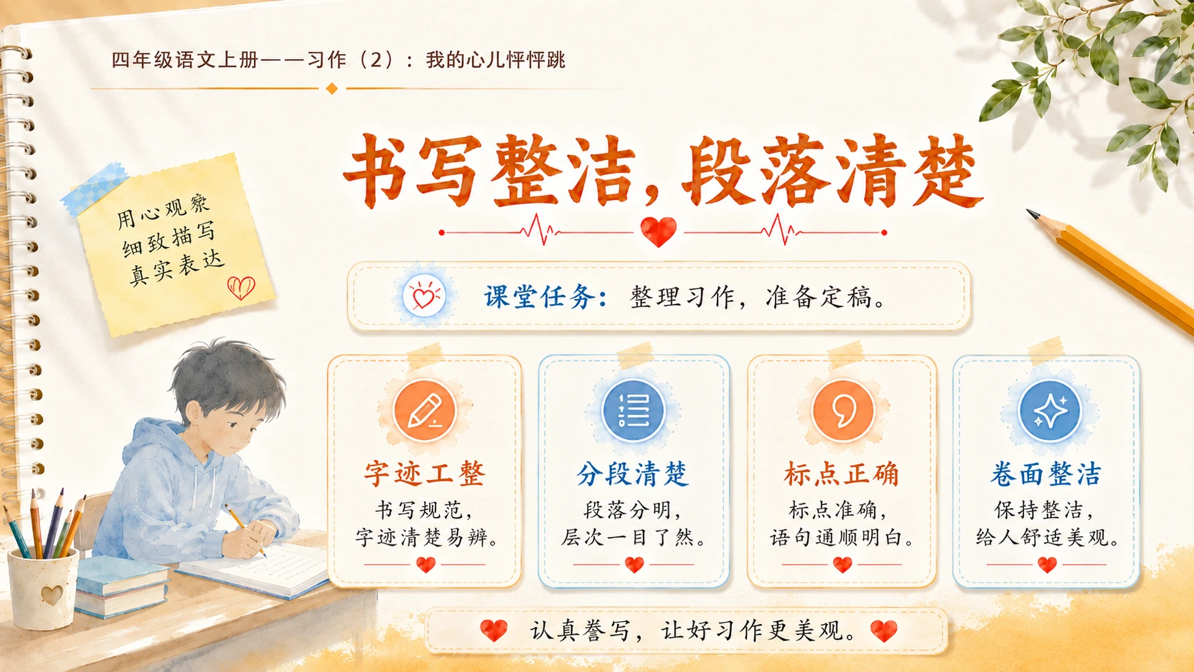 小学六年制统编教材系列课件——四年级语文上册：习作：我的心儿怦怦跳（2） - 预览图15