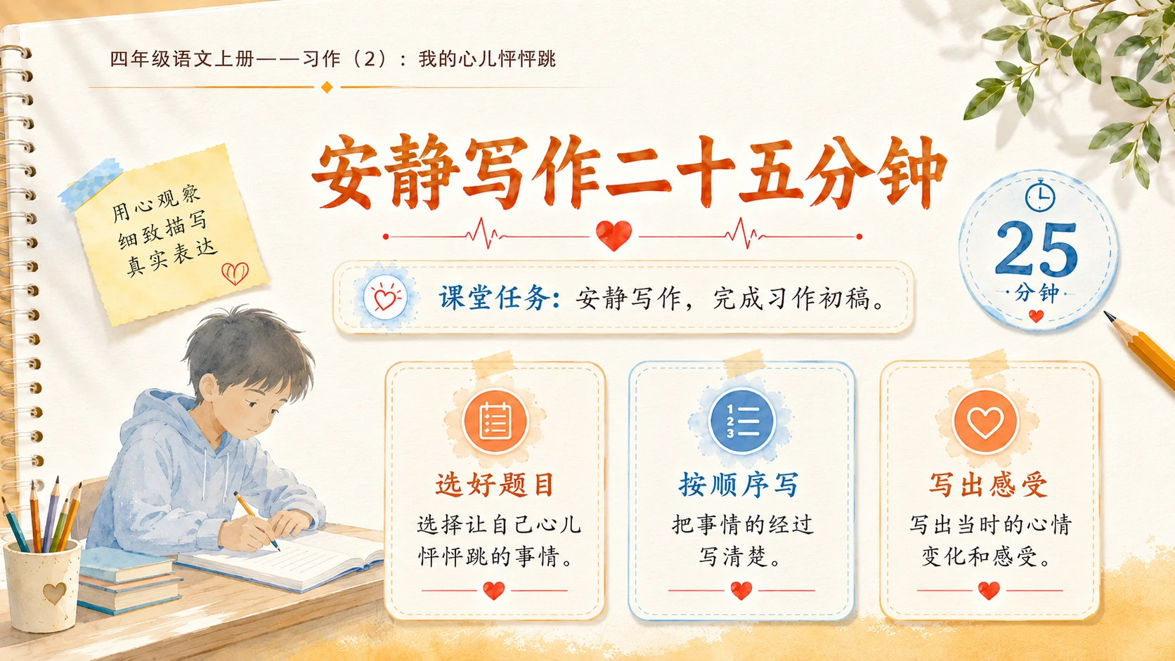 小学六年制统编教材系列课件——四年级语文上册：习作：我的心儿怦怦跳（2） - 预览图10