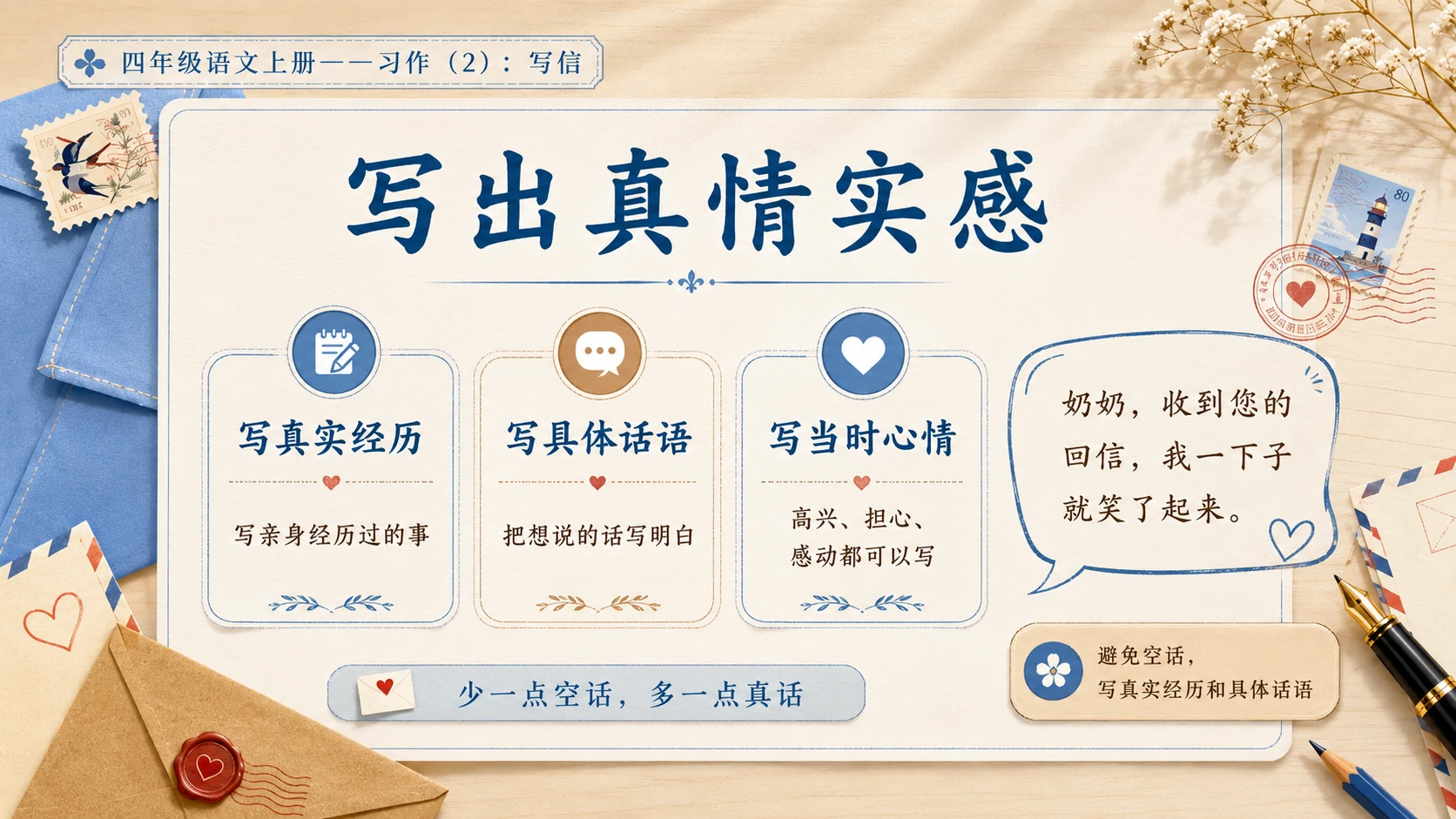 小学六年制统编教材系列课件——四年级语文上册：习作：写信（2） - 预览图6