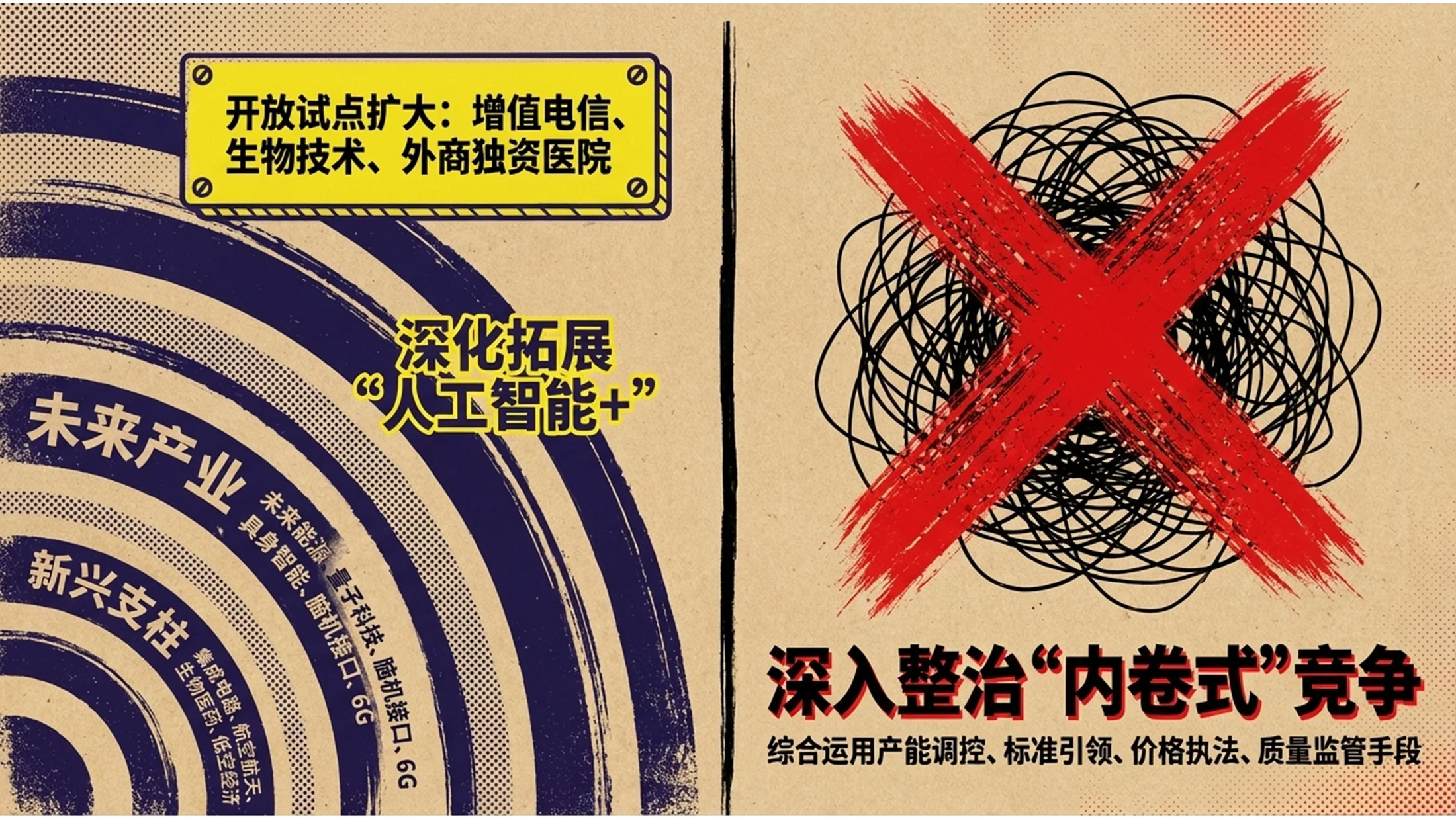 四色丝网印刷风格政府工作报告PPT - 预览图8