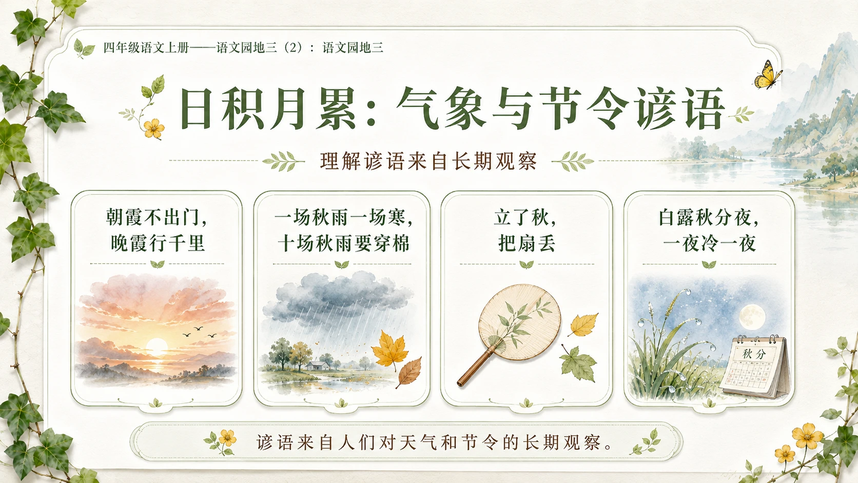 小学六年制统编教材系列课件——四年级语文上册：语文园地三（2） - 预览图6