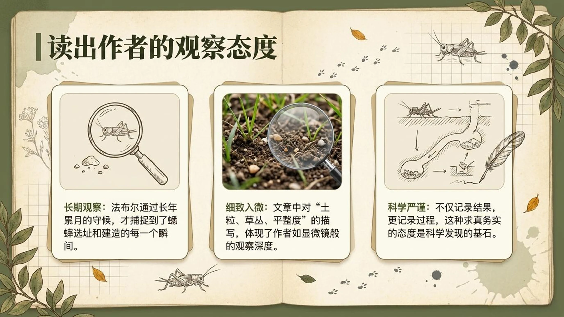 小学六年制统编教材系列课件——四年级语文上册第11课（1）：蟋蟀的住宅 - 预览图13