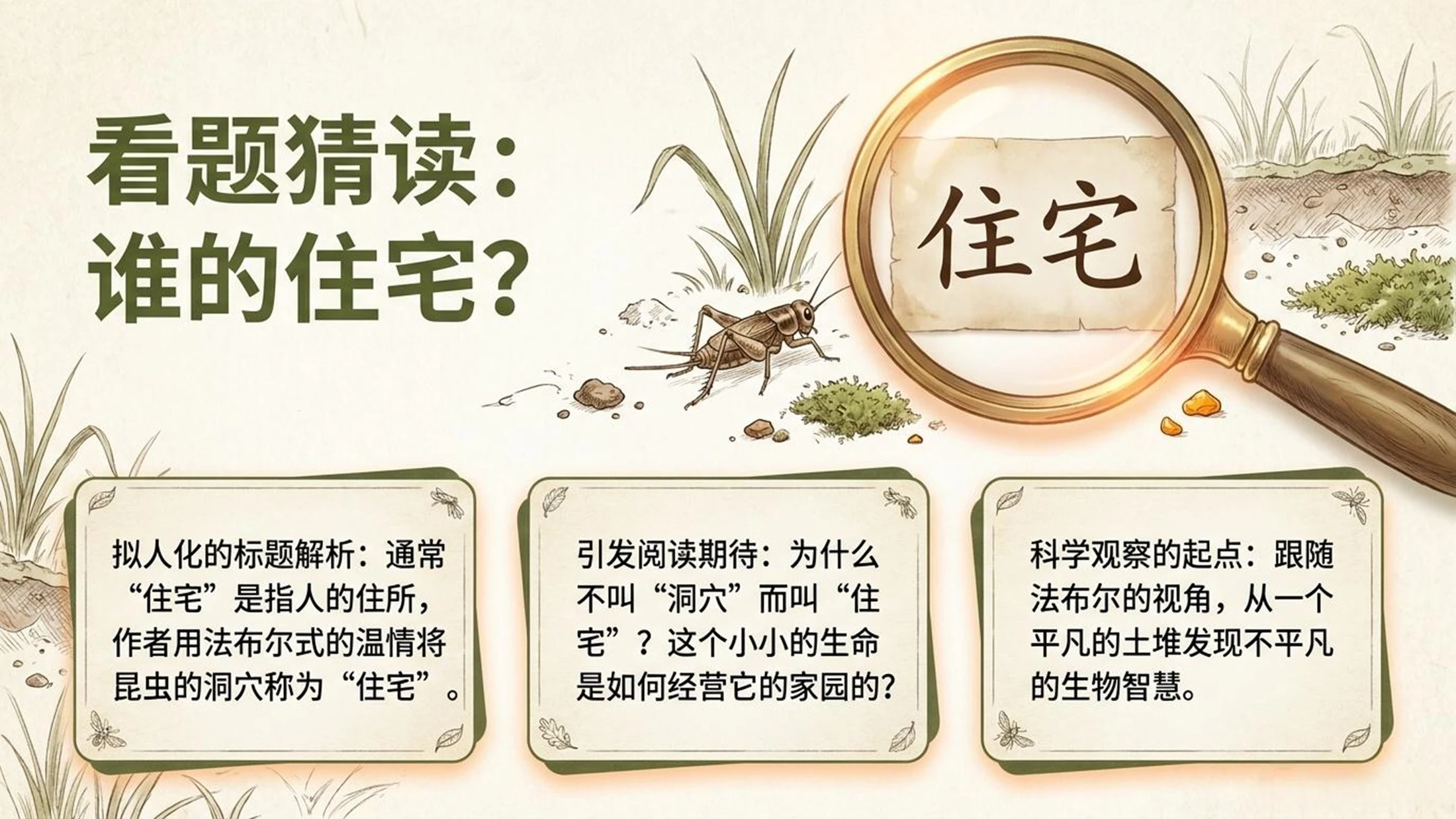 小学六年制统编教材系列课件——四年级语文上册第11课（1）：蟋蟀的住宅 - 预览图2