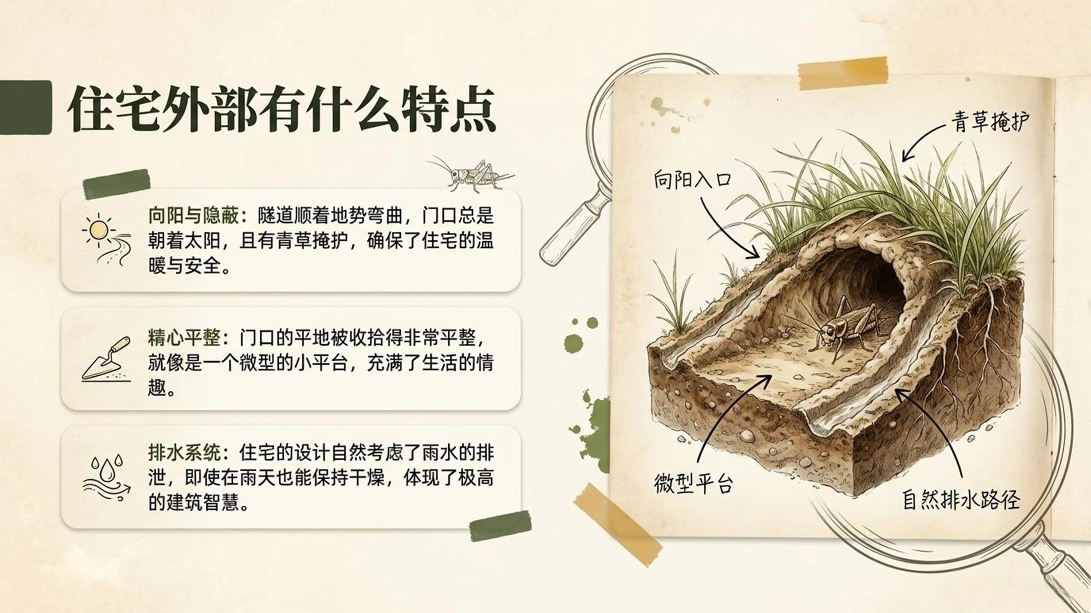 小学六年制统编教材系列课件——四年级语文上册第11课（1）：蟋蟀的住宅 - 预览图9