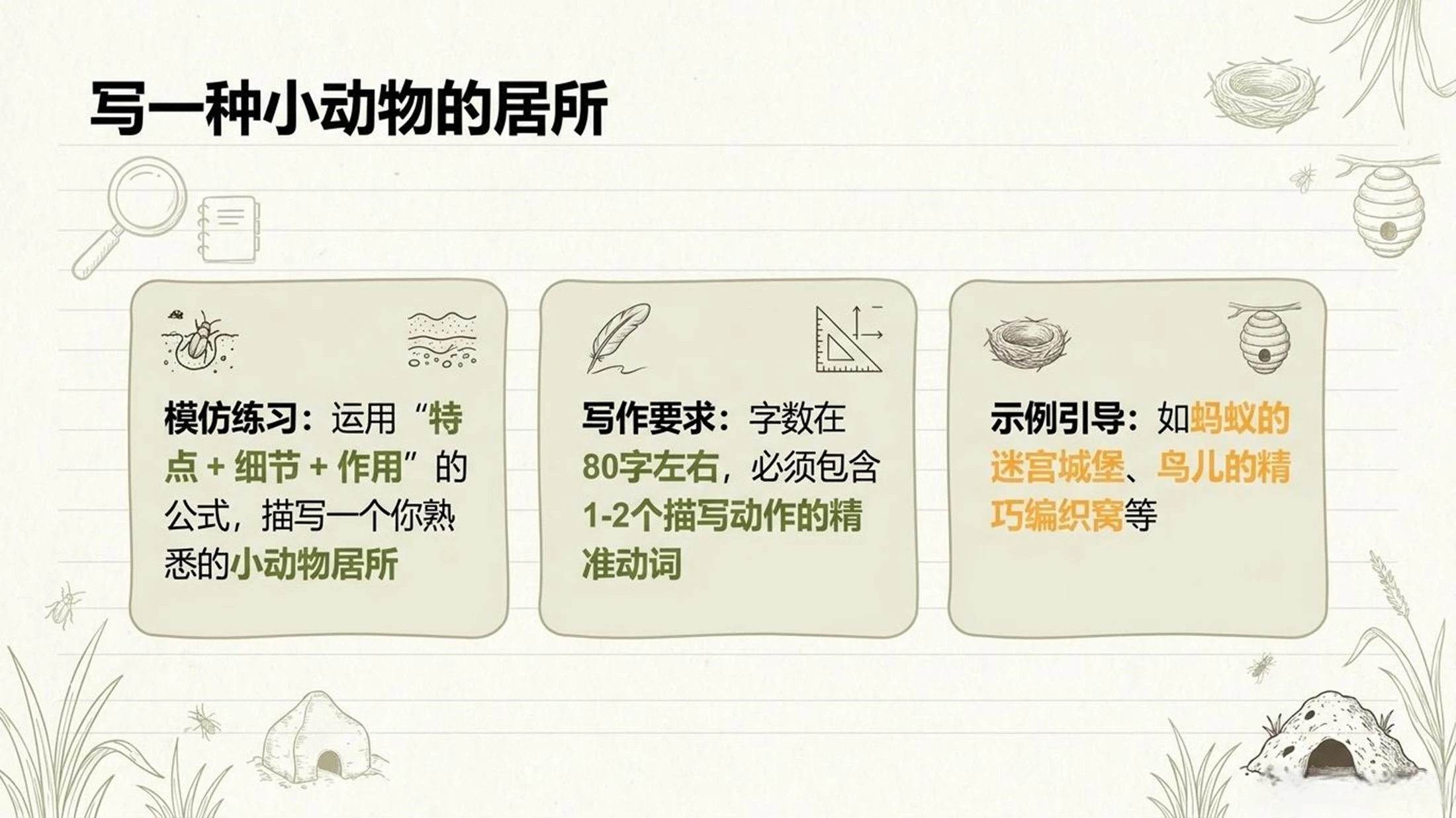 小学六年制统编教材系列课件——四年级语文上册第11课（2）：蟋蟀的住宅 - 预览图13