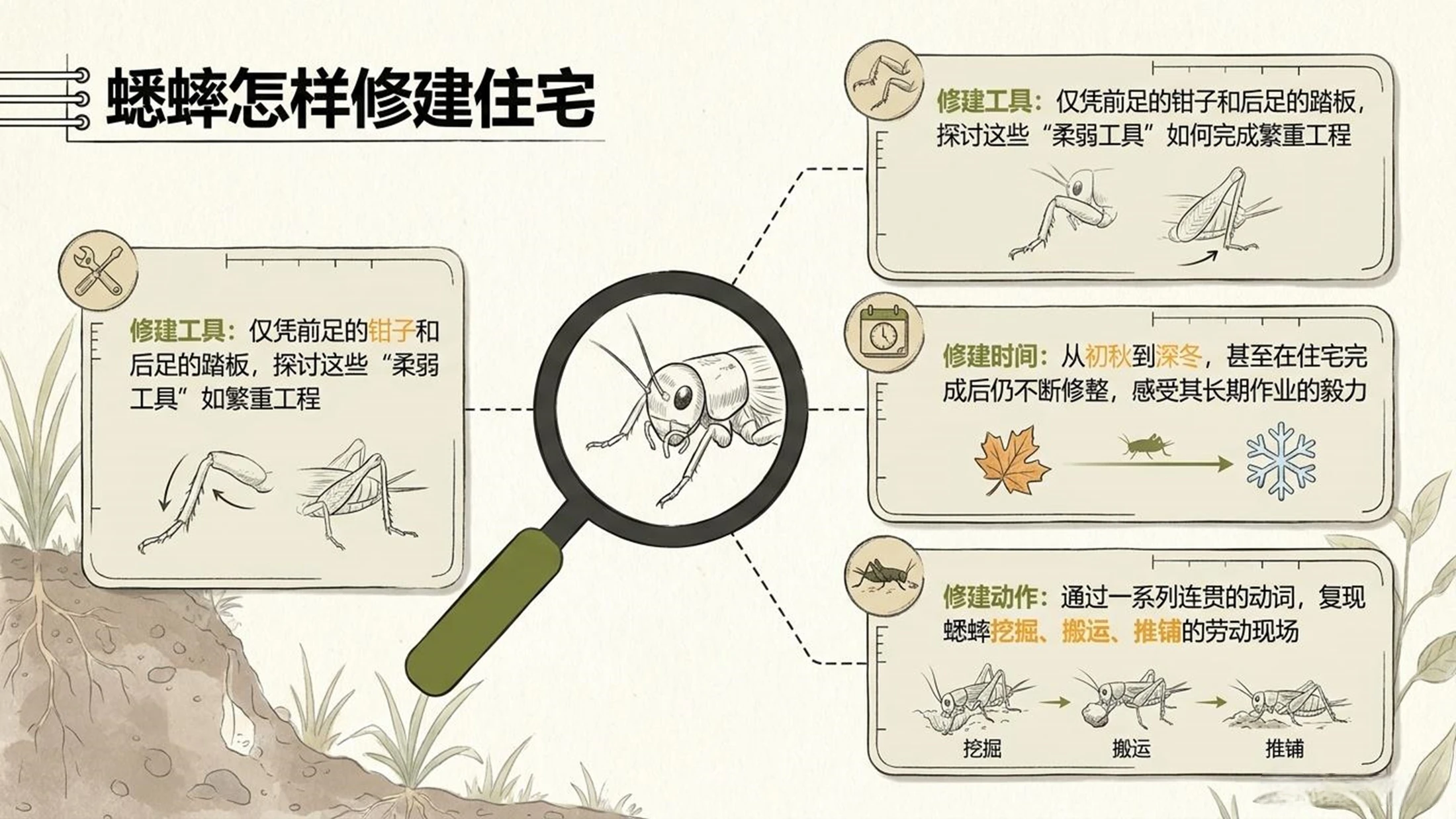 小学六年制统编教材系列课件——四年级语文上册第11课（2）：蟋蟀的住宅 - 预览图4