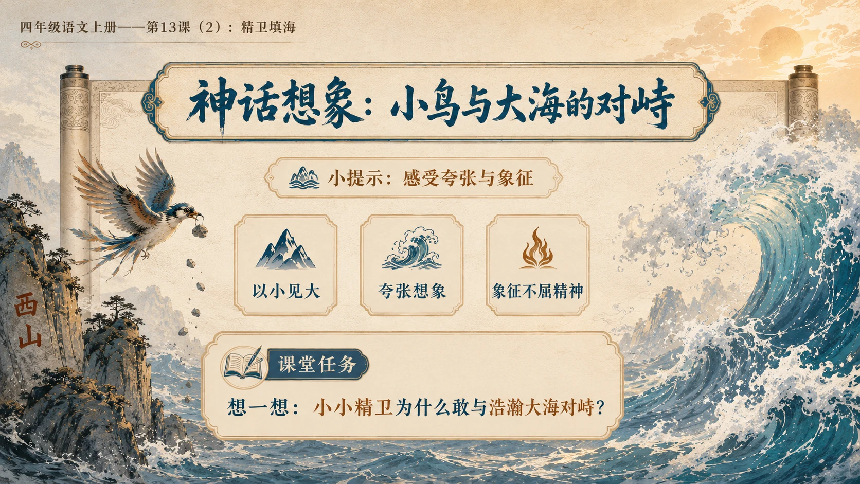 小学六年制统编教材系列课件——四年级语文上册第13课（2）：精卫填海 - 预览图7