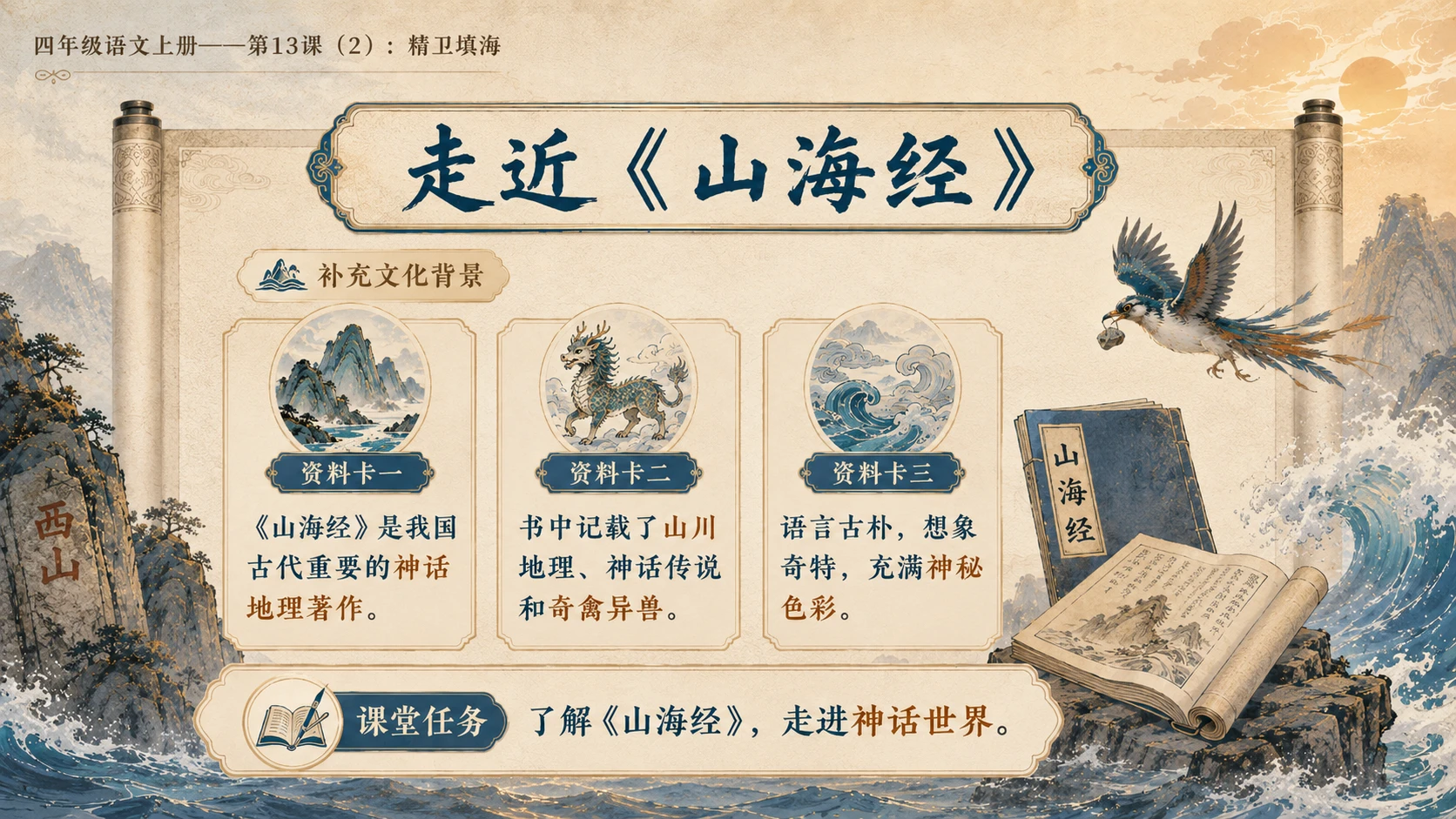 小学六年制统编教材系列课件——四年级语文上册第13课（2）：精卫填海 - 预览图8