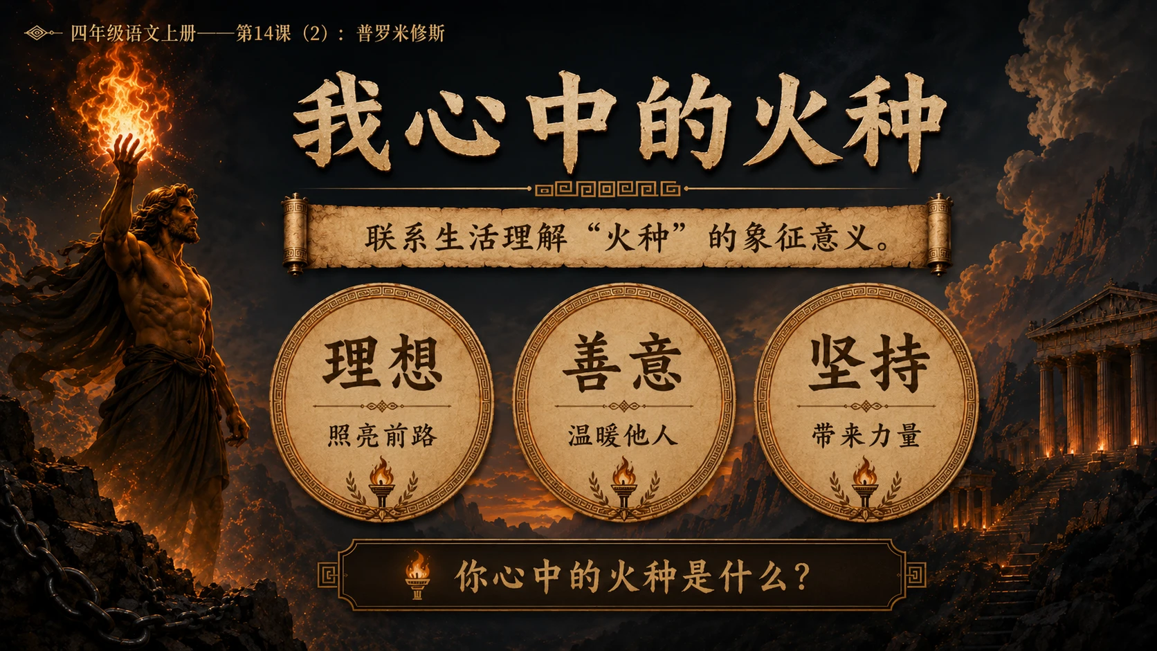 小学六年制统编教材系列课件——四年级语文上册第14课（2）：普罗米修斯 - 预览图14