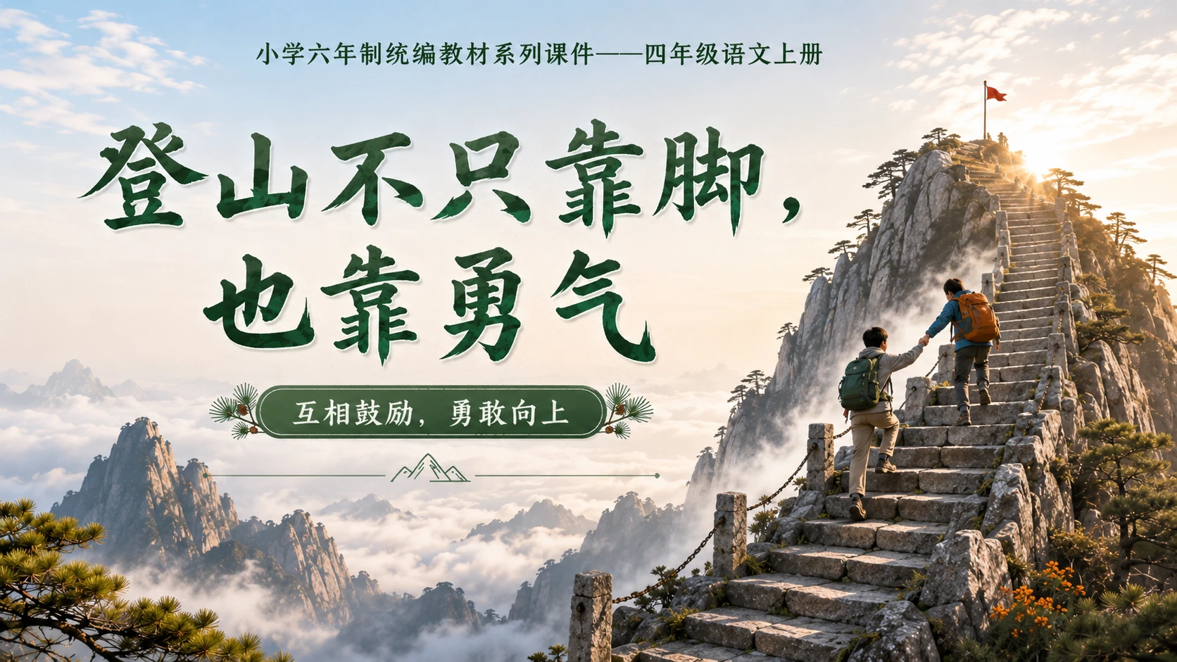 小学六年制统编教材系列课件——四年级语文上册第17课（1）：爬天都峰 - 预览图20