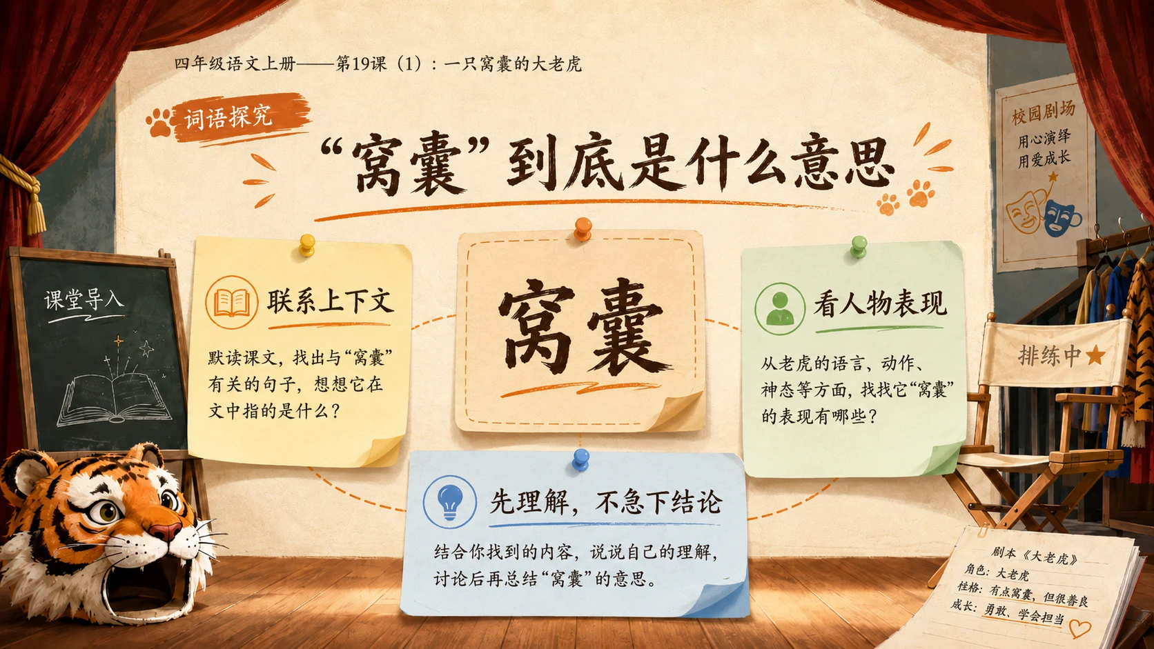 小学六年制统编教材系列课件——四年级语文上册第19课（1）：一只窝囊的大老虎 - 预览图10