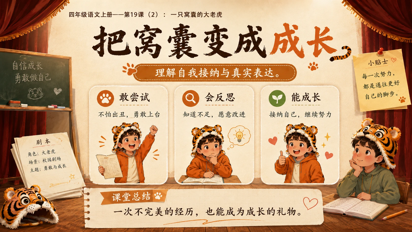 小学六年制统编教材系列课件——四年级语文上册第19课（2）：一只窝囊的大老虎 - 预览图15