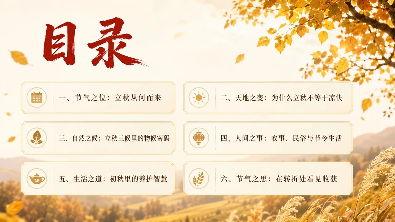 《立秋：一叶知秋，万物向收》二十四节气传统文化科普PPT课件 - 预览图2