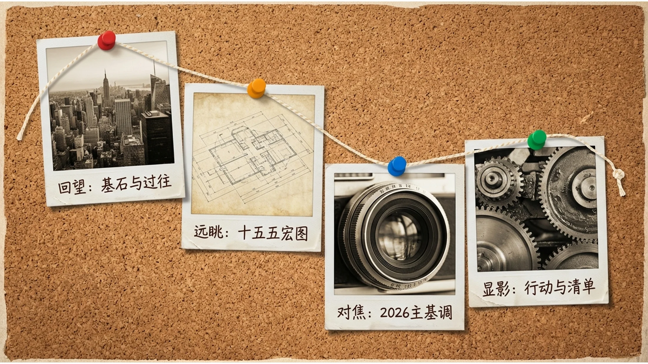 宝丽来照片探案风格政府工作报告PPT - 预览图1