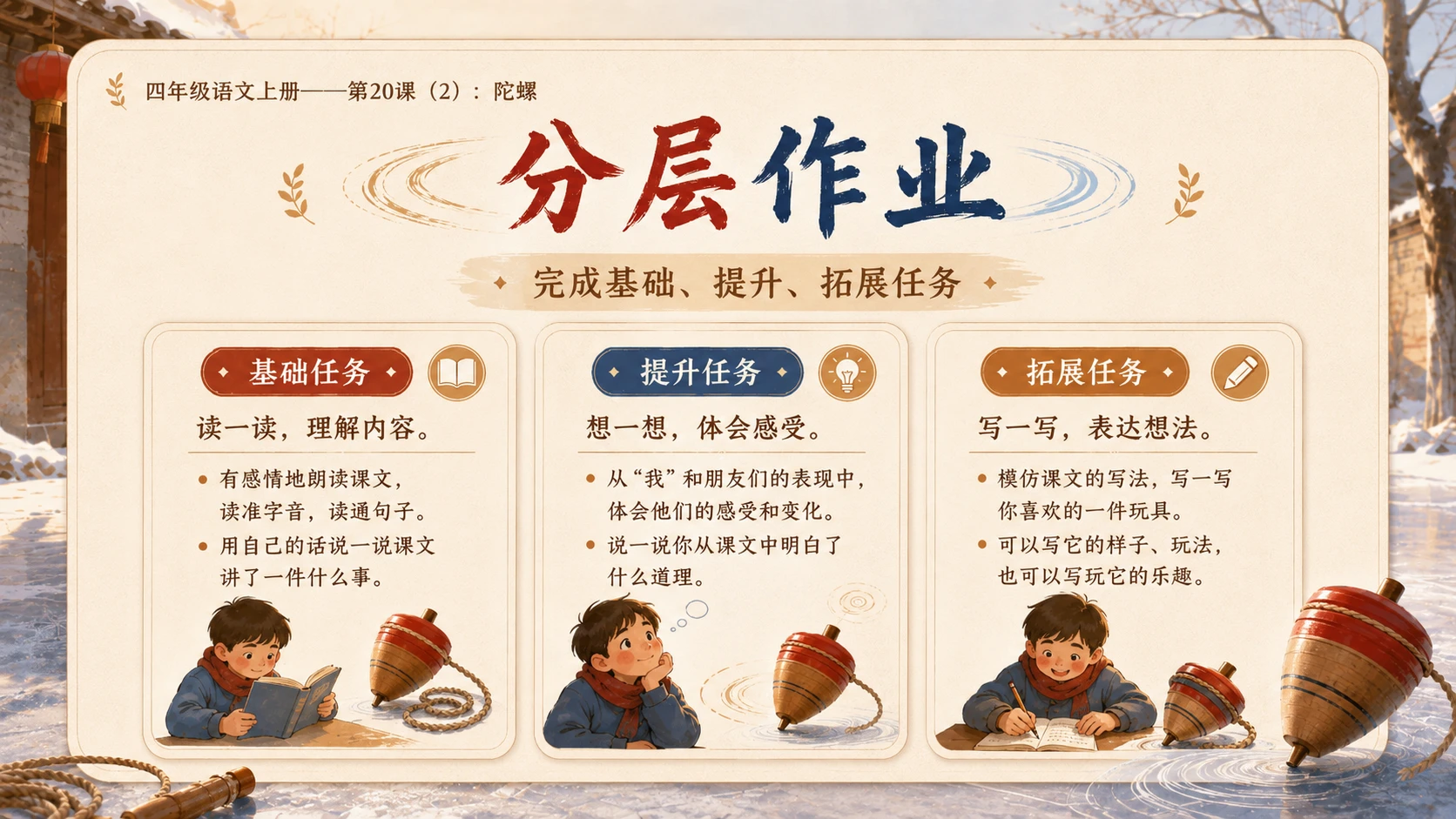 小学六年制统编教材系列课件——四年级语文上册第20课（2）：陀螺 - 预览图15