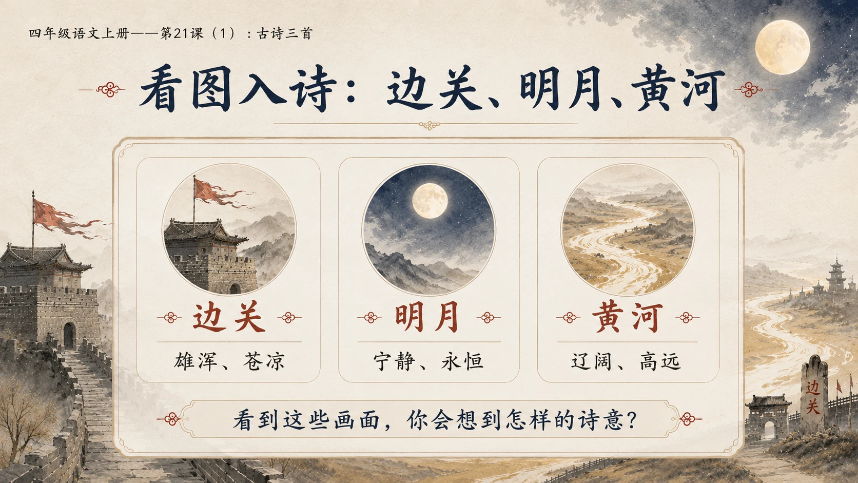 小学六年制统编教材系列课件——四年级语文上册第21课（1）：古诗三首 - 预览图3