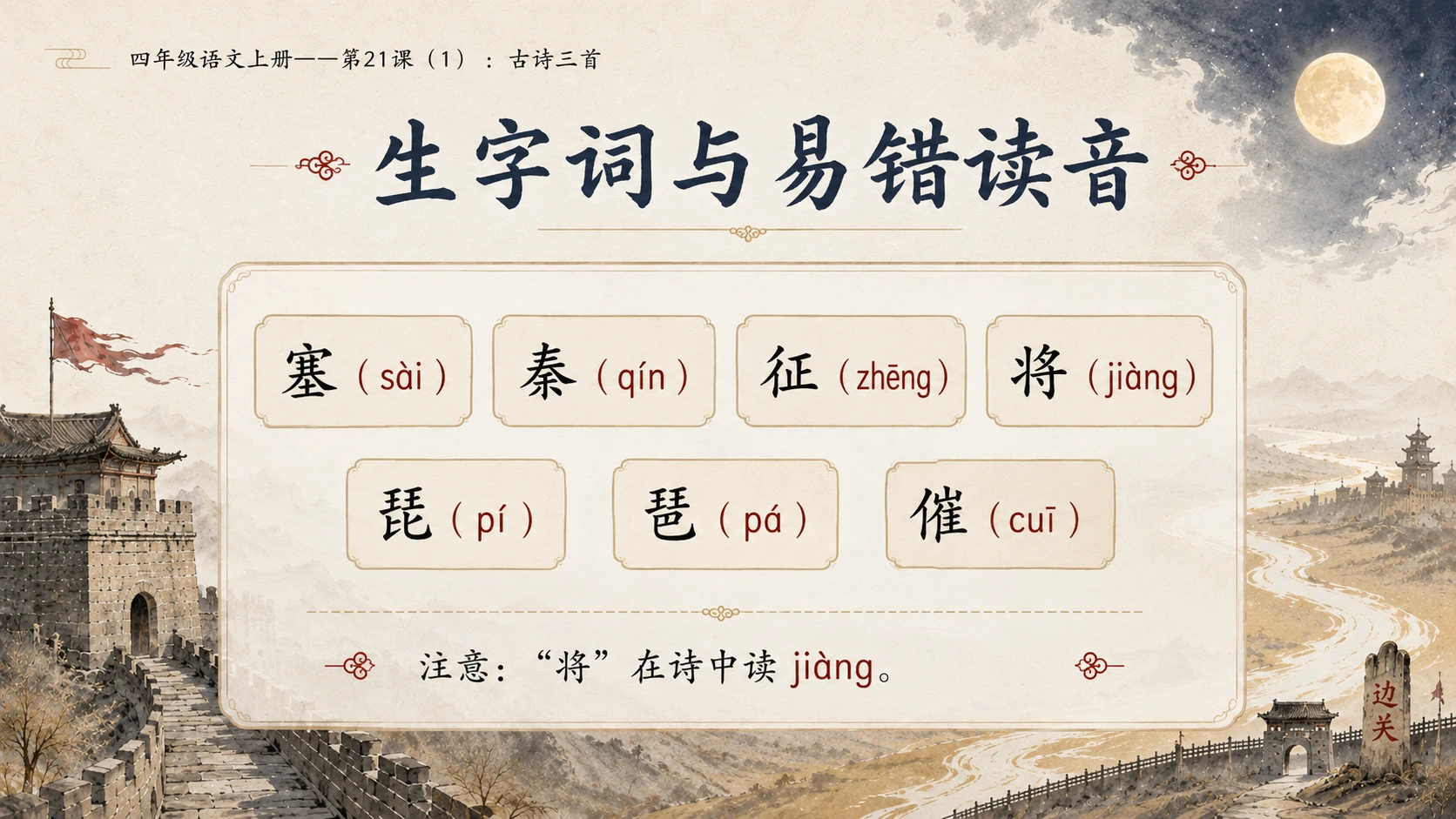 小学六年制统编教材系列课件——四年级语文上册第21课（1）：古诗三首 - 预览图5