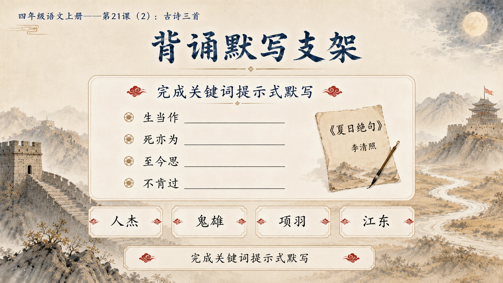小学六年制统编教材系列课件——四年级语文上册第21课（2）：古诗三首 - 预览图14