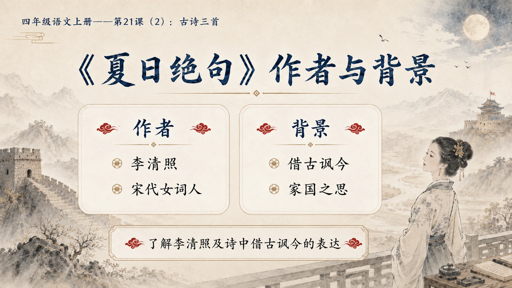 小学六年制统编教材系列课件——四年级语文上册第21课（2）：古诗三首 - 预览图4